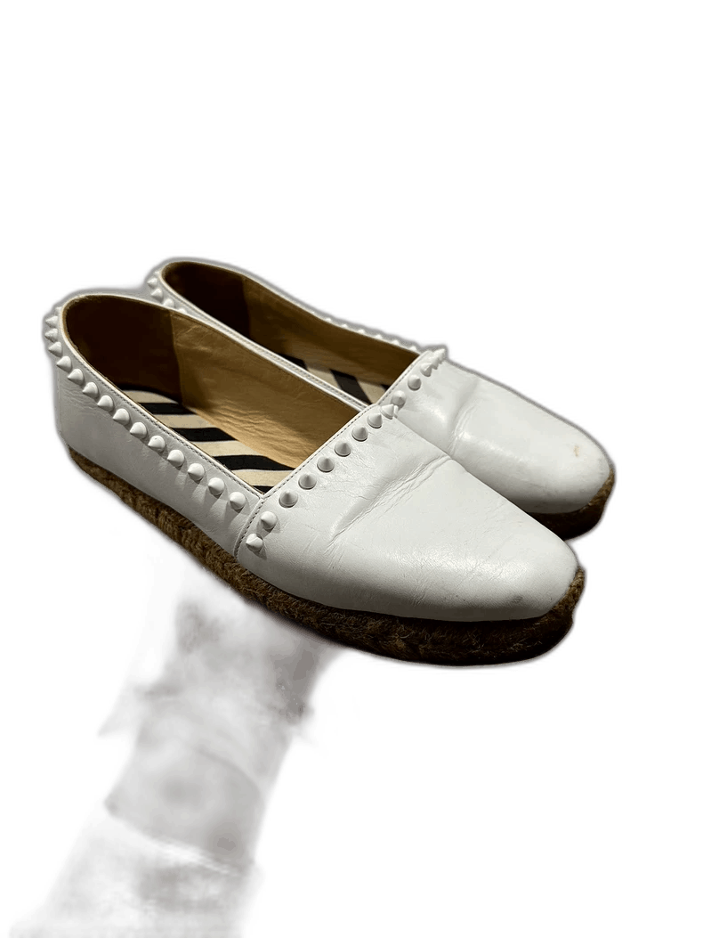 Celine White Flat Shoes with Studs Size US 8.5 / EU 41-42 - 1 Thumbnail
