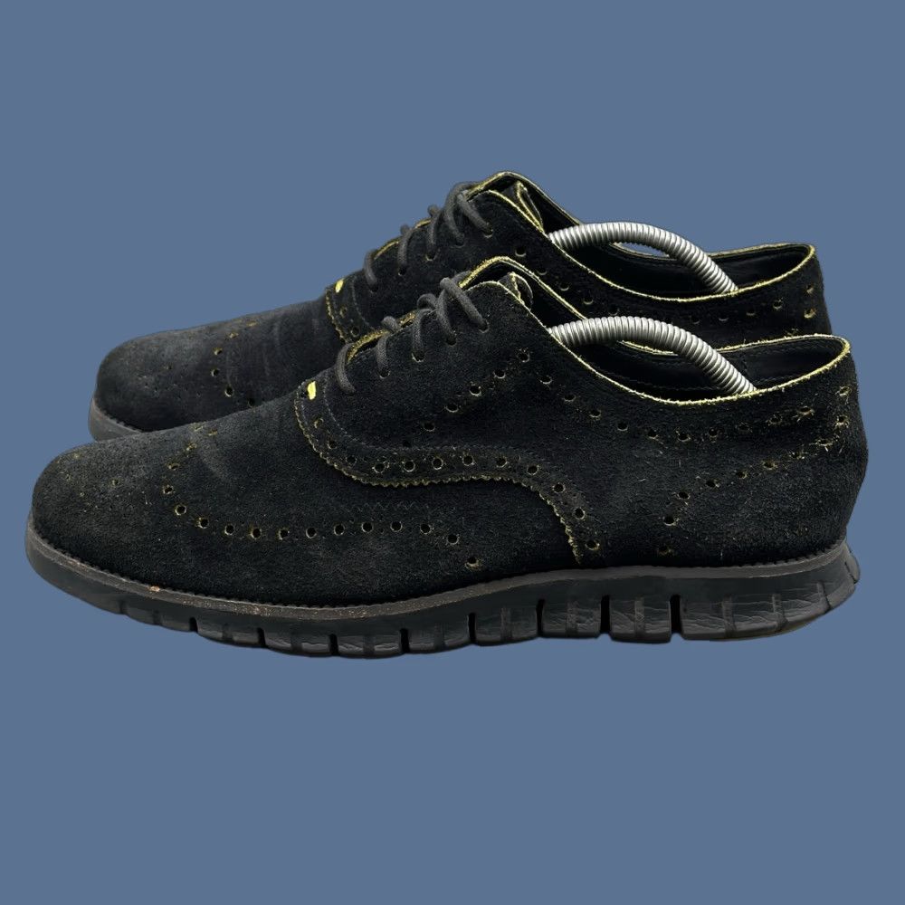 Cole Haan Cole Haan Grand OS Mens Size 10.5 M Black Suede Wingtip Oxford Sneaker C22035 Size US 11 / EU 44 - 1 Thumbnail