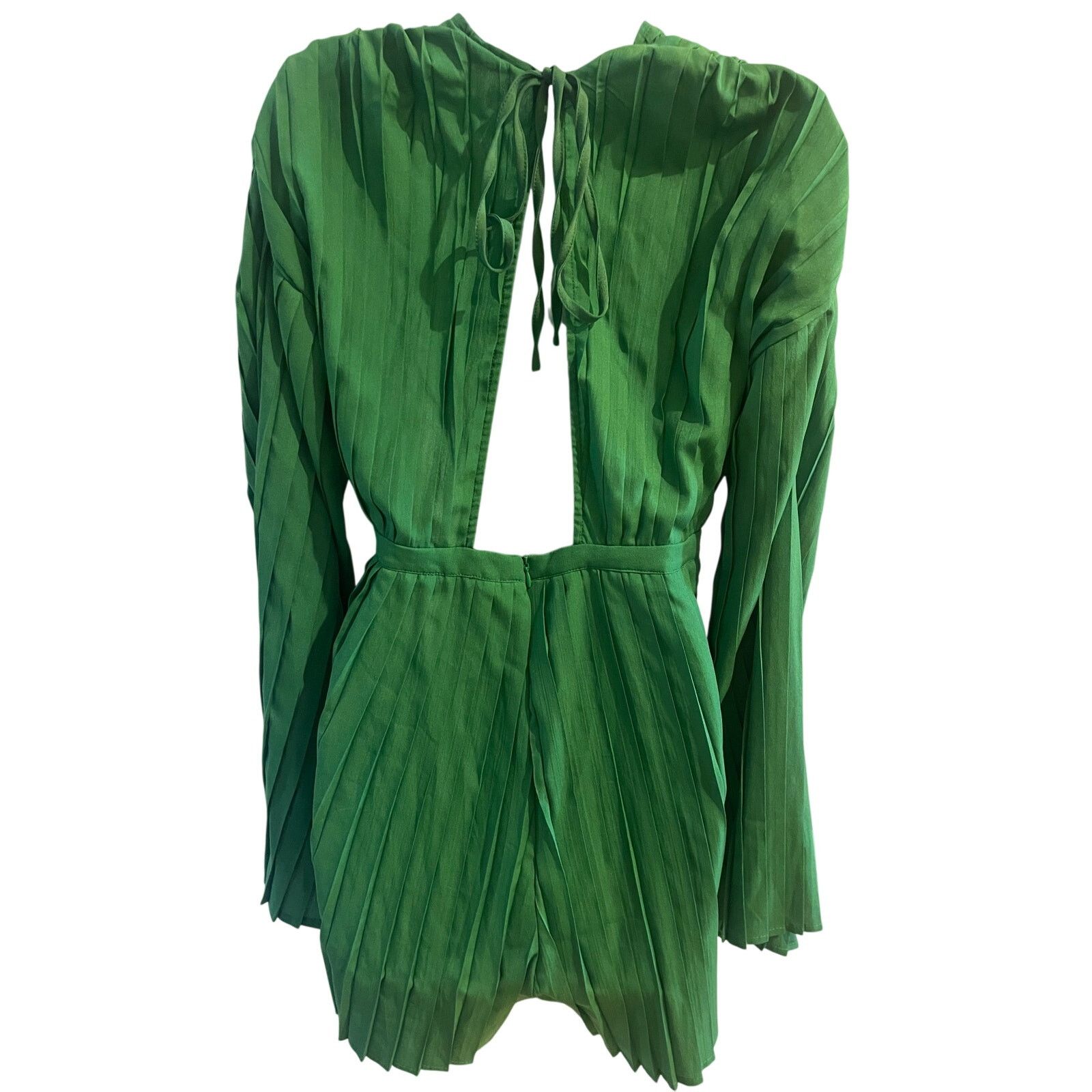 PrettyLittleThing PrettyLittleThing Green Pleated Long Sleeve Romper Size US 6 Size 28" / US 6 / IT 42 - 7 Thumbnail