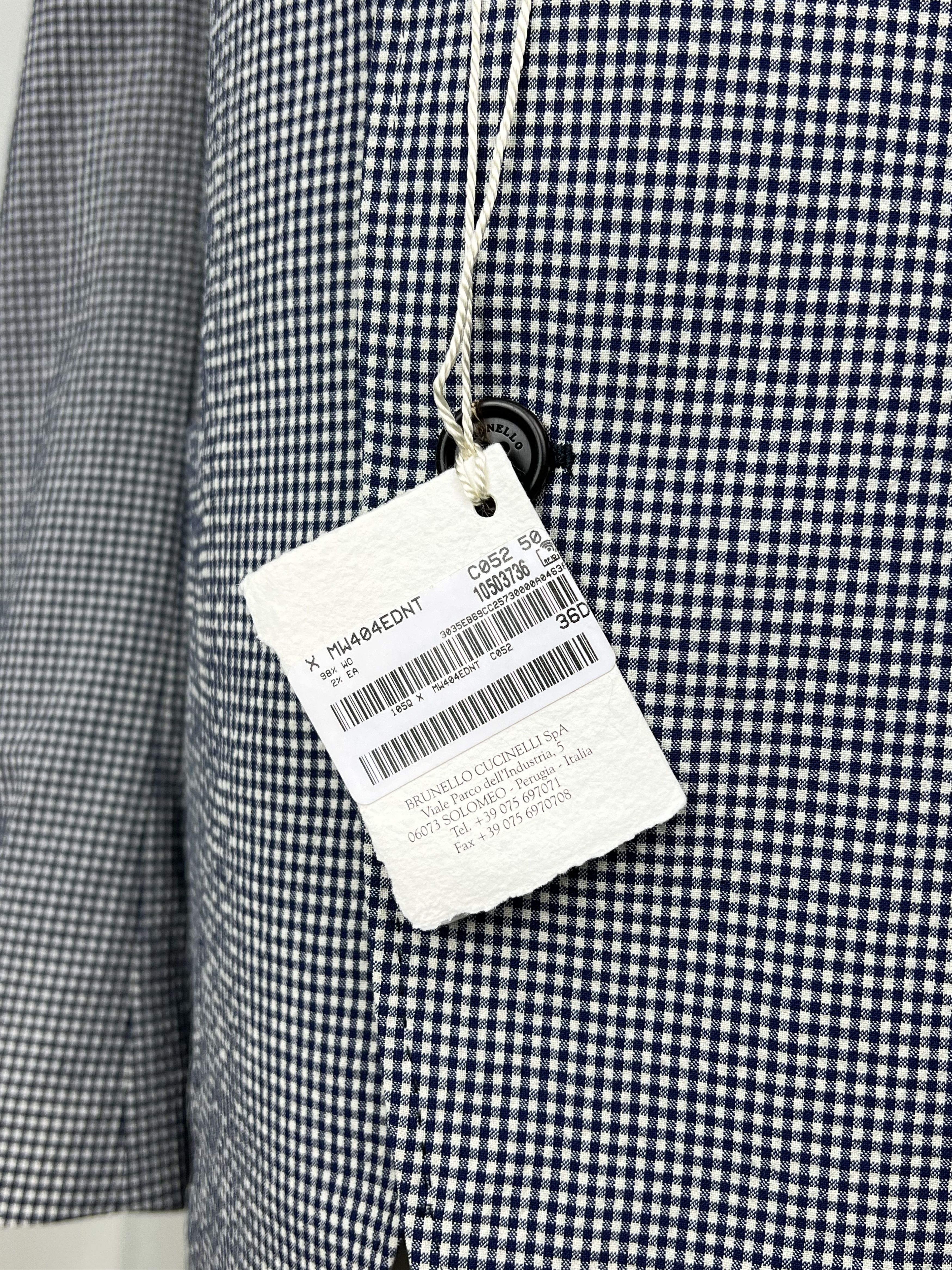 Brunello Cucinelli NWT Micro-Check Half-Lined 2-Piece Light Wool Suit Size 40R - 14 Thumbnail