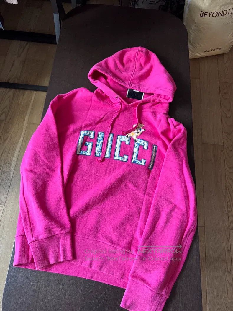 Gucci Gucci Pink embroidered piglet hoodie Size M / US 6-8 / IT 42-44 - 1 Thumbnail