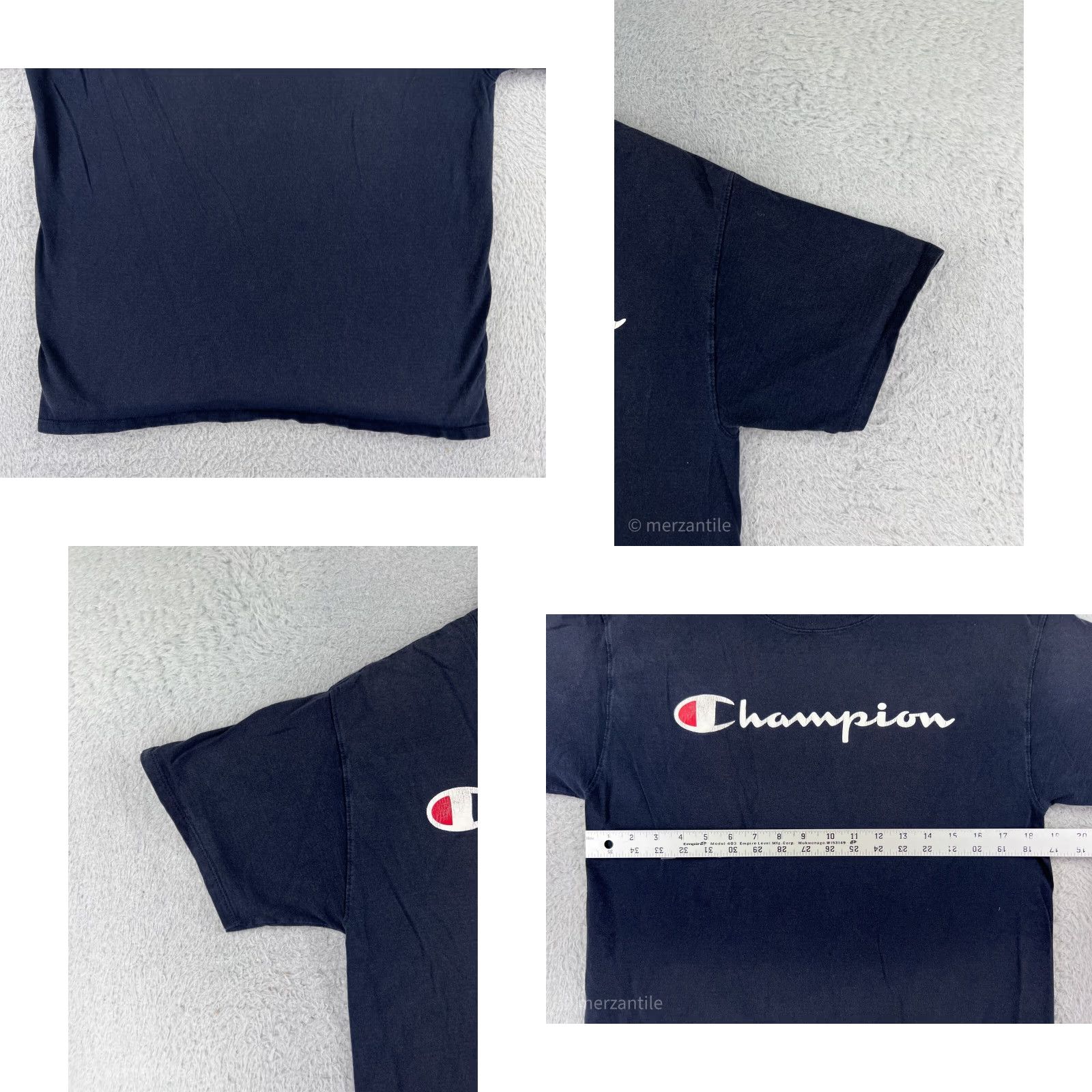 Champion Champion Shirt Men Medium Blue Cotton Blend Short Sleeve Crew Neck Logo Sports Mens Size US M / EU 48-50 / 2 - 8 Thumbnail