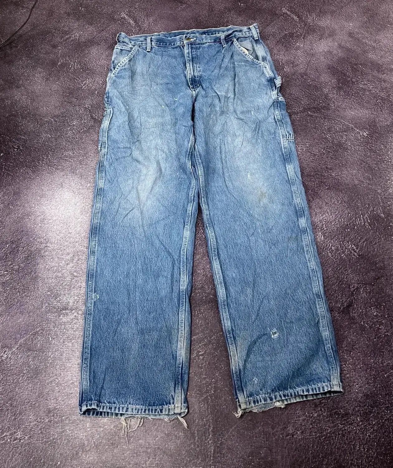 Carhartt × Vintage Vintage 90s Carhartt Faded Blue Denim Work Hype Baggy Jeans Size US 40 / EU 56 - 2 Thumbnail