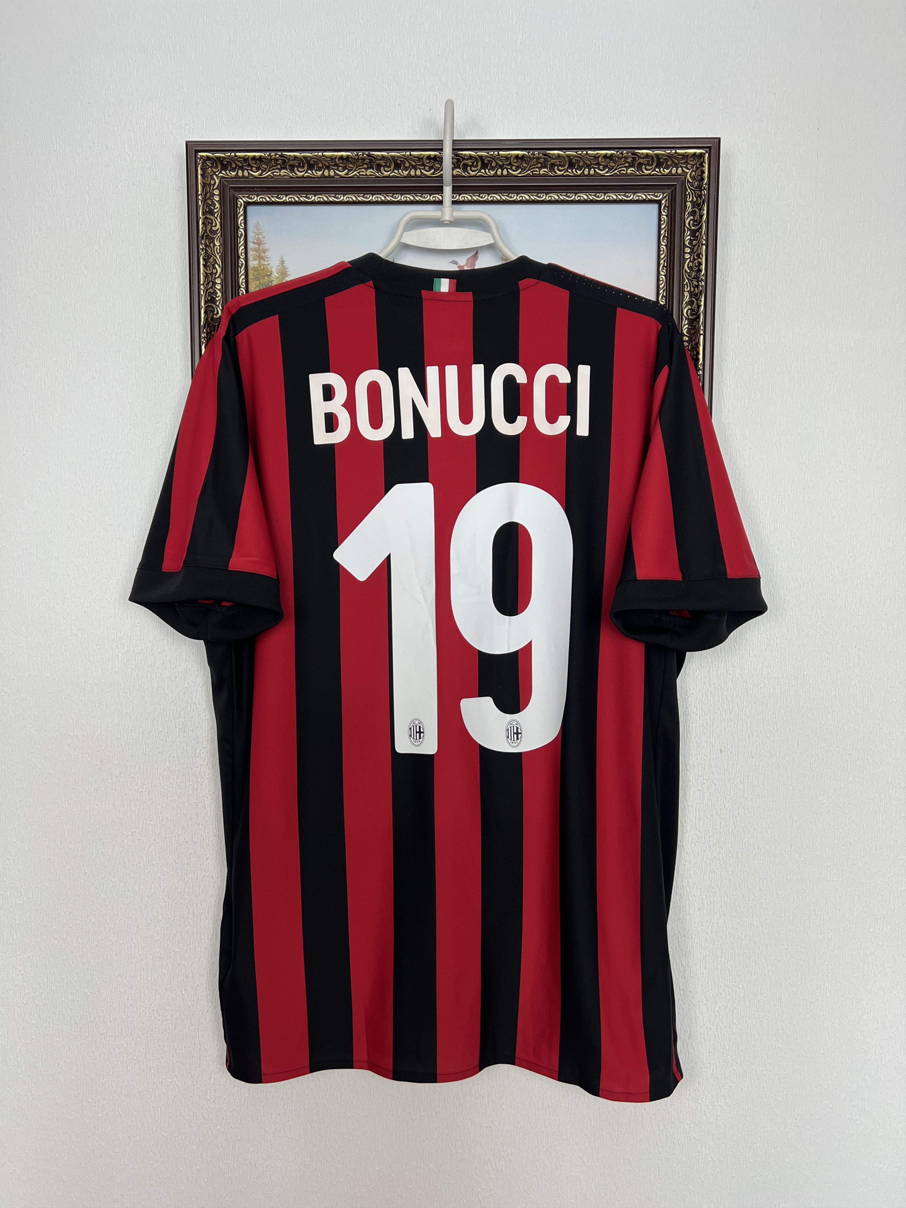 Adidas AC Milan Home football shirt 2017 Soccer #19 Bonucci Adidas Size US L / EU 52-54 / 3 - 13 Thumbnail