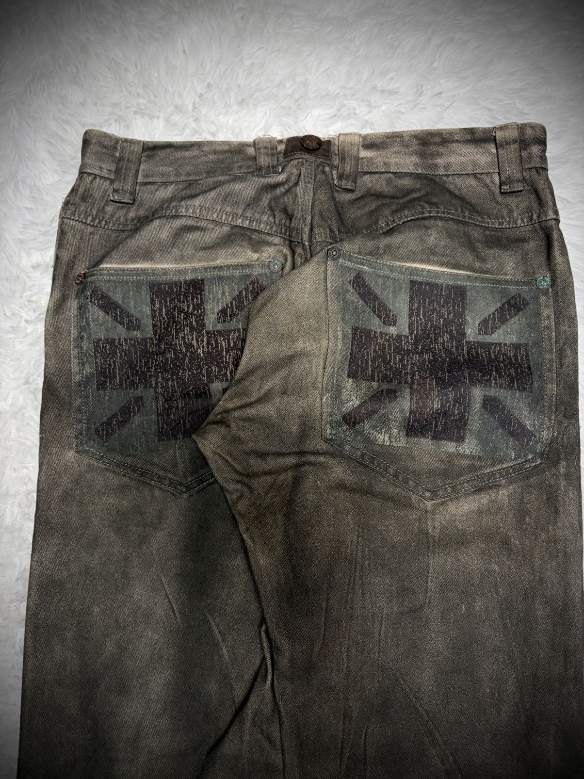 If Six Was Nine Rare Joneaa waxed union jack whisker jeans Size US 33 - 2 Thumbnail