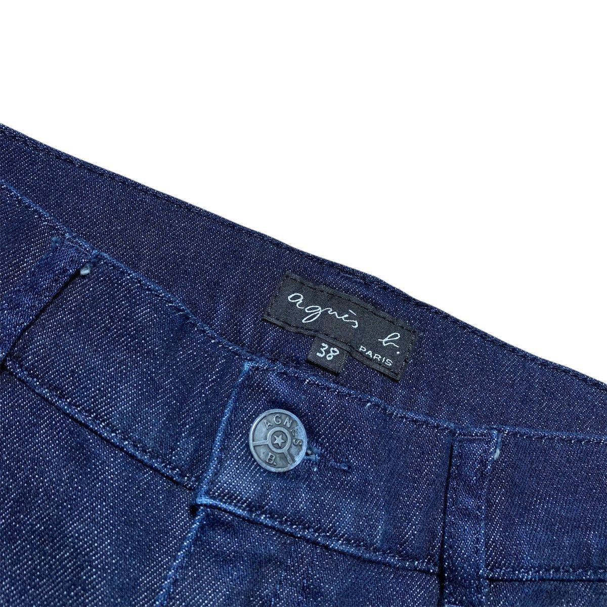 agnes b. Agnes B Dark Blue Jeans Leather Logo Patch On Back Size 27" / US 4 / IT 40 - 4 Thumbnail