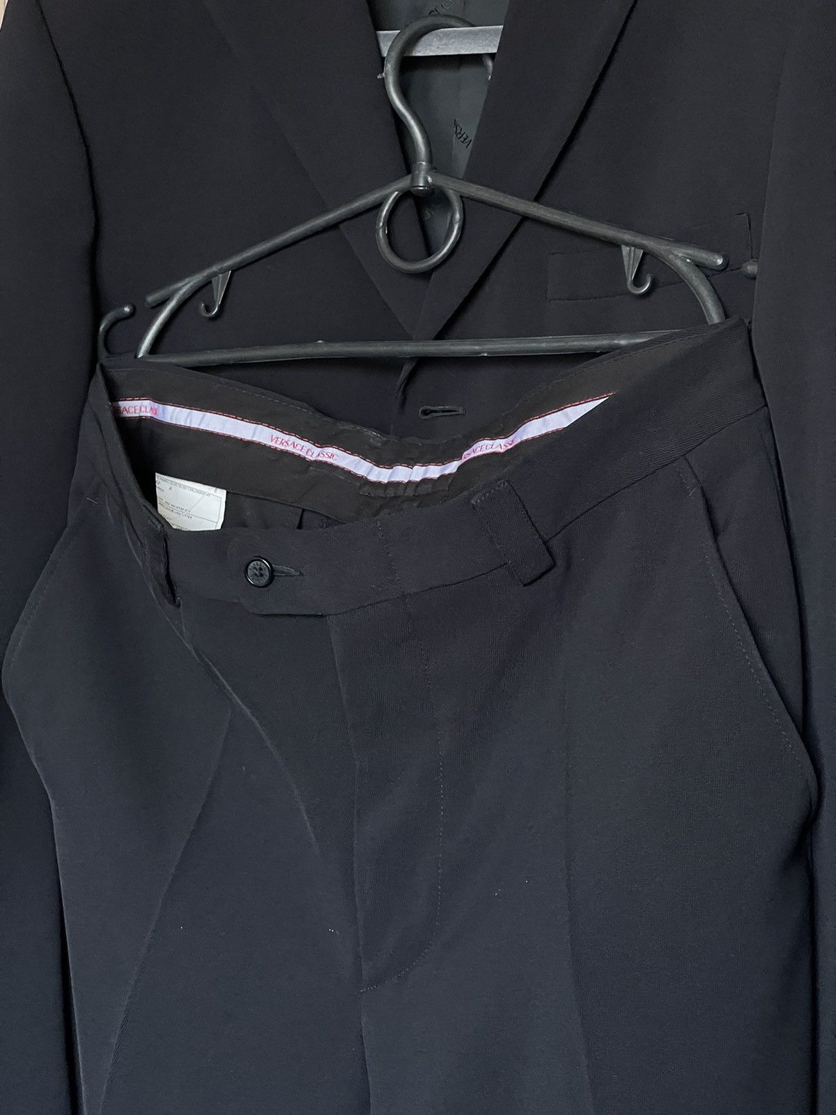 Versace × Vintage 90’s Versace classic black suit vintage Size 50R - 18 Thumbnail
