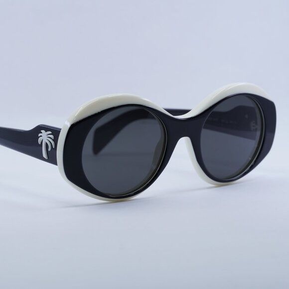 Palm Angels Palm Angels PERI027S DOYLE 0107 Sunglasses Black Oval Size ONE SIZE - 8 Thumbnail