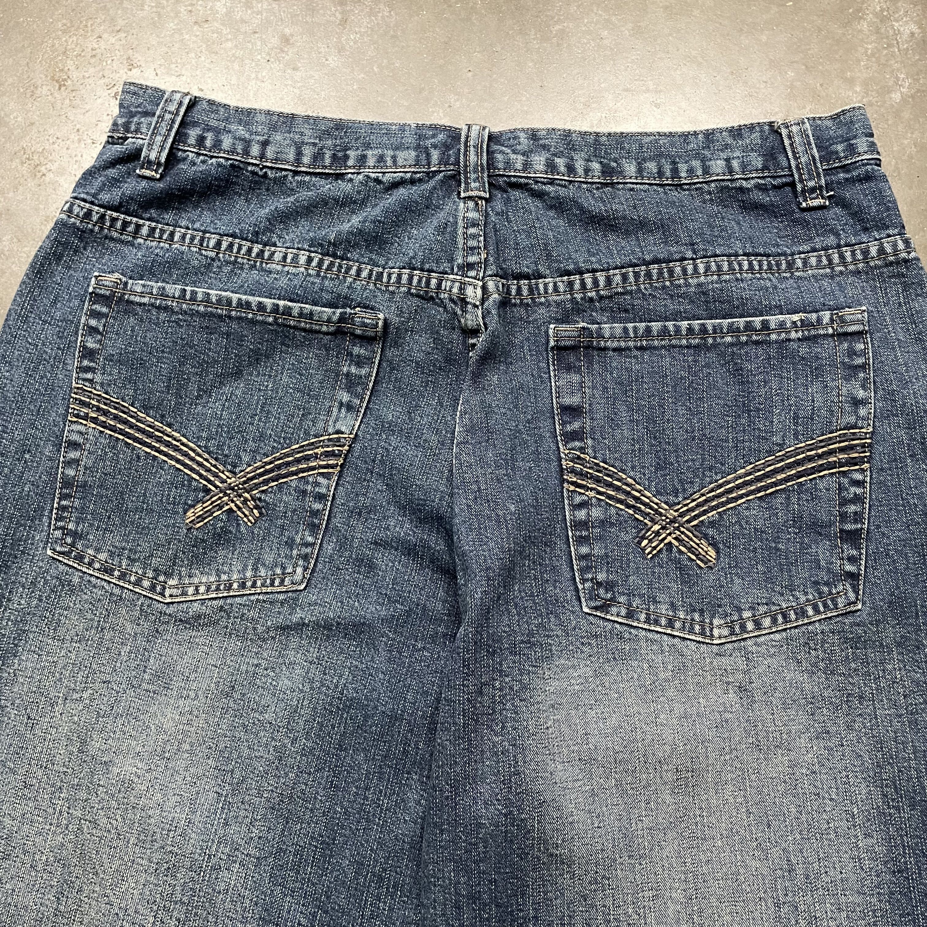 Southpole × Vintage Y2K Baggy Faded Jean Shorts 00s Skater Grunge 90s Size US 36 / EU 52 - 2 Thumbnail
