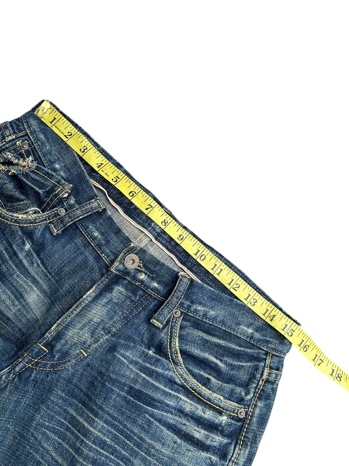 Kapital FLARE VINTAGE SWEET CAMEL SELVEDGE BUCKLE BACK DENIM JEAN Size US 31 - 15 Thumbnail
