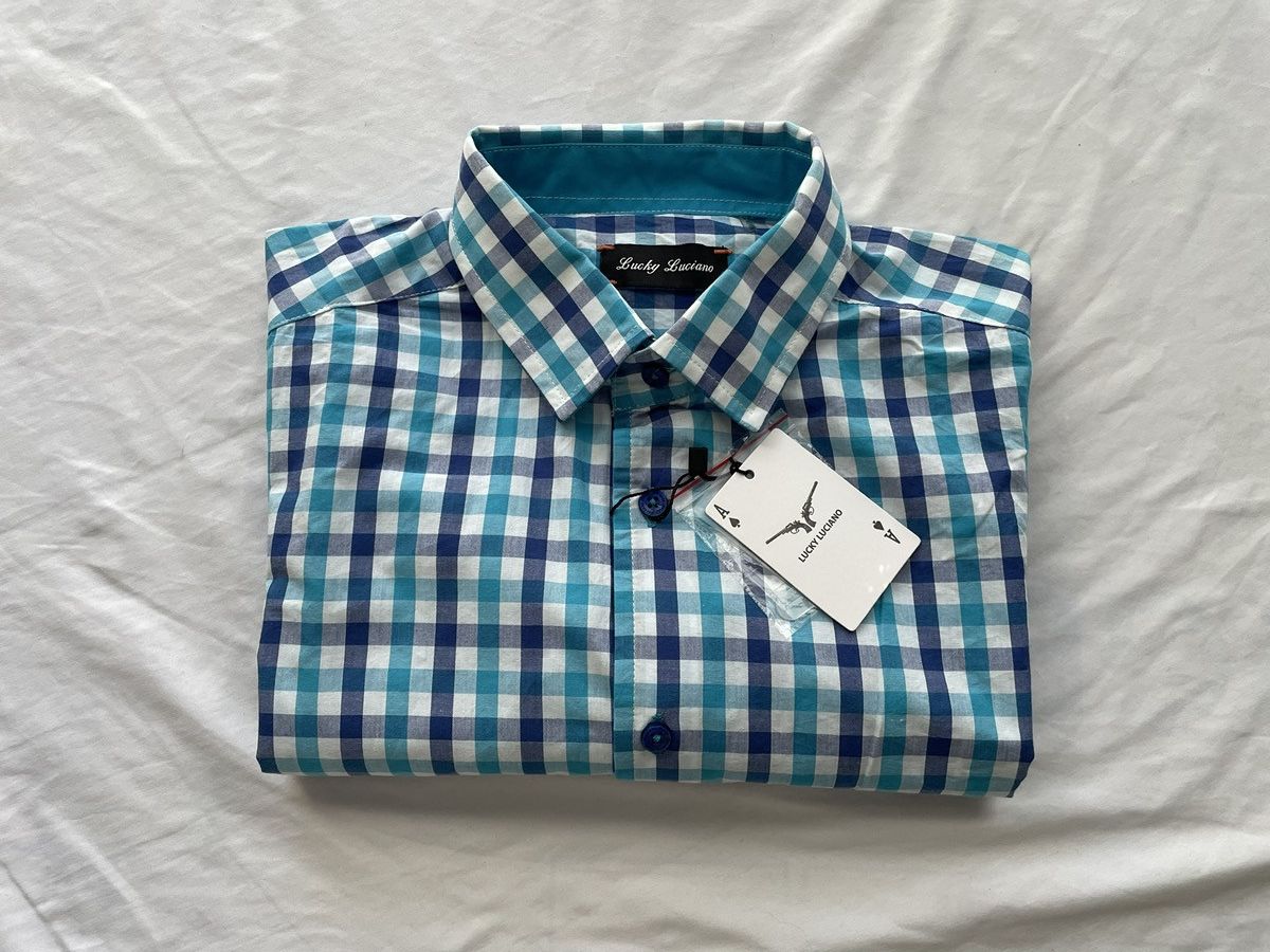 Other Lucky Luciano Button Up Shirt Mens XL Checkered New With Tag Size US XL / EU 56 / 4 - 1 Thumbnail