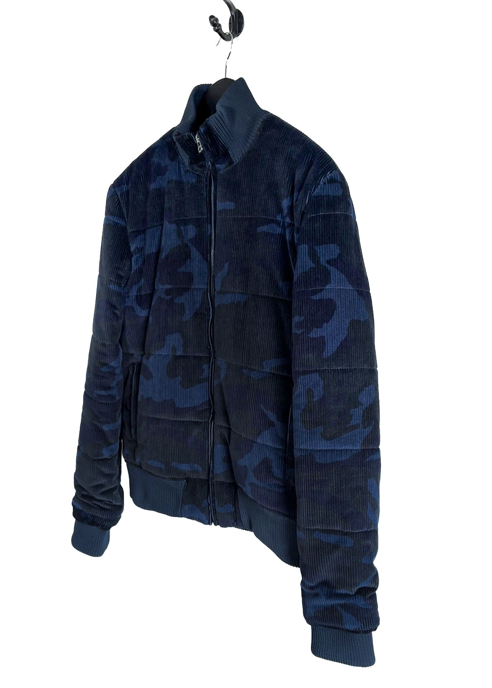 Faith Connexion Faith Connexion Blue Black Camo Corduroy Bomber Jacket Size US L / EU 52-54 / 3 - 2 Thumbnail