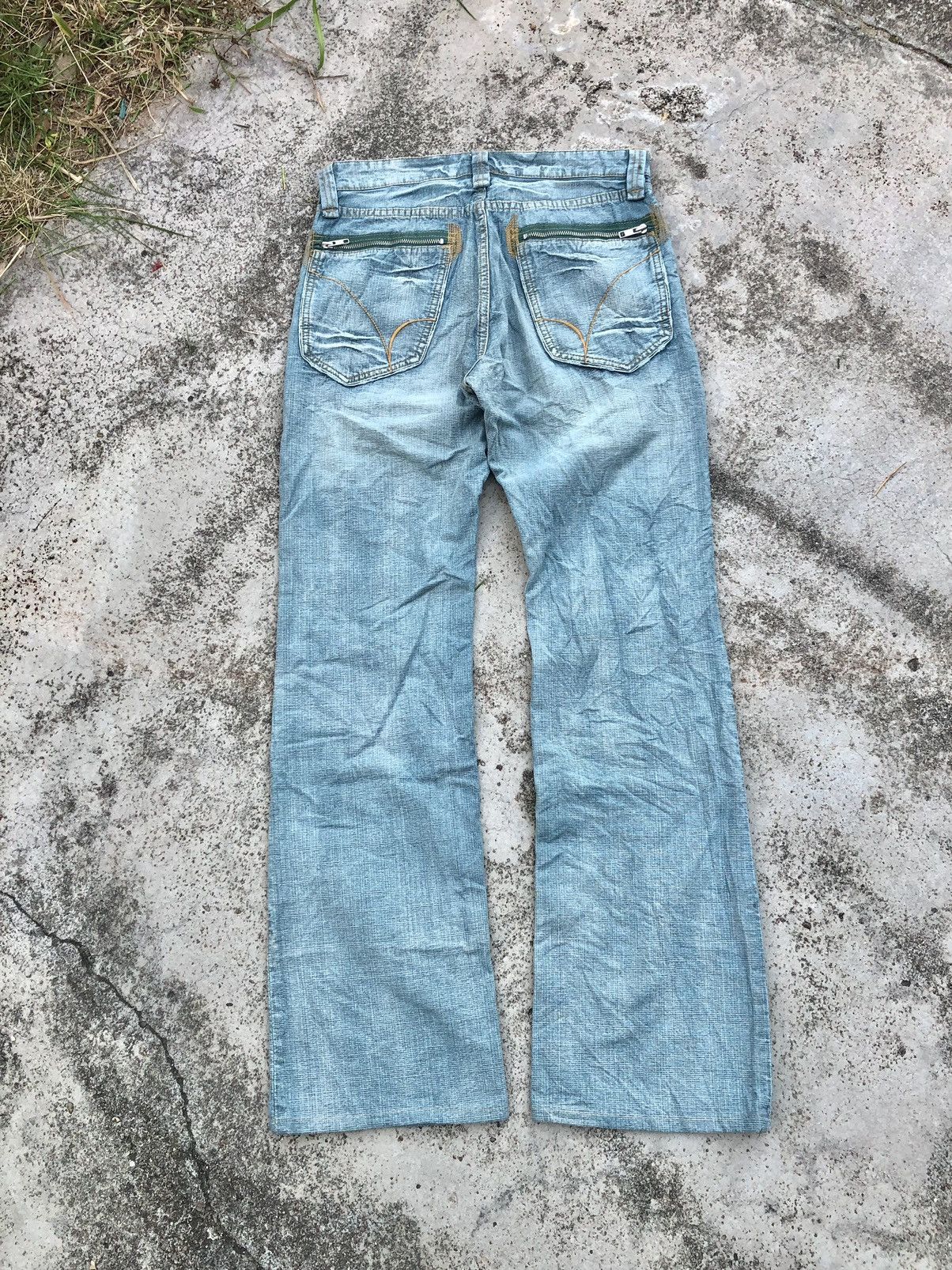 Vintage FLARED⚡️⚡️WASHED BLUE ZIPPER BACK NUMBER BUSHPANT Size US 30 / EU 46 - 5 Thumbnail