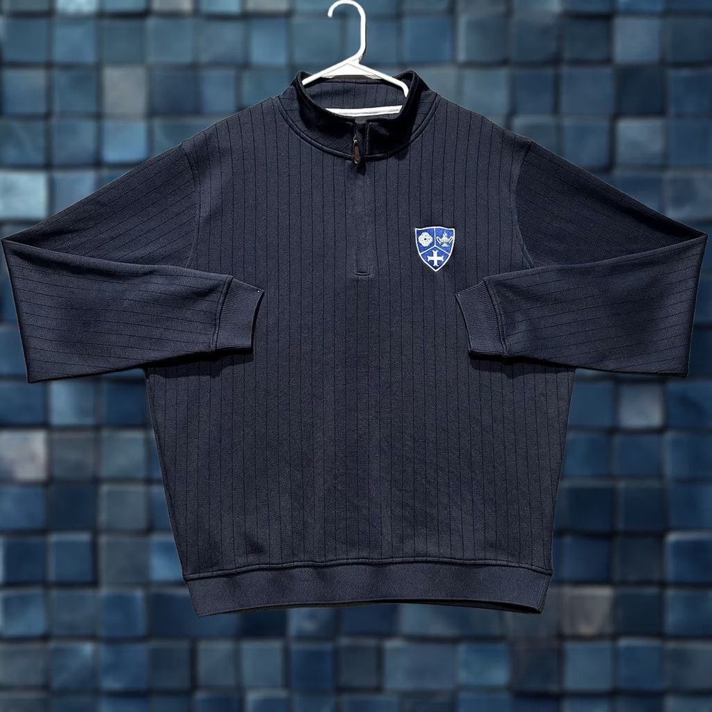 Footjoy FootJoy Pullover Mens XL Blue 1/4 Zip Golf Performance Solid Sweater Shirt Winter Fall Spring Alabama? Size US XL / EU 56 / 4 - 1 Thumbnail