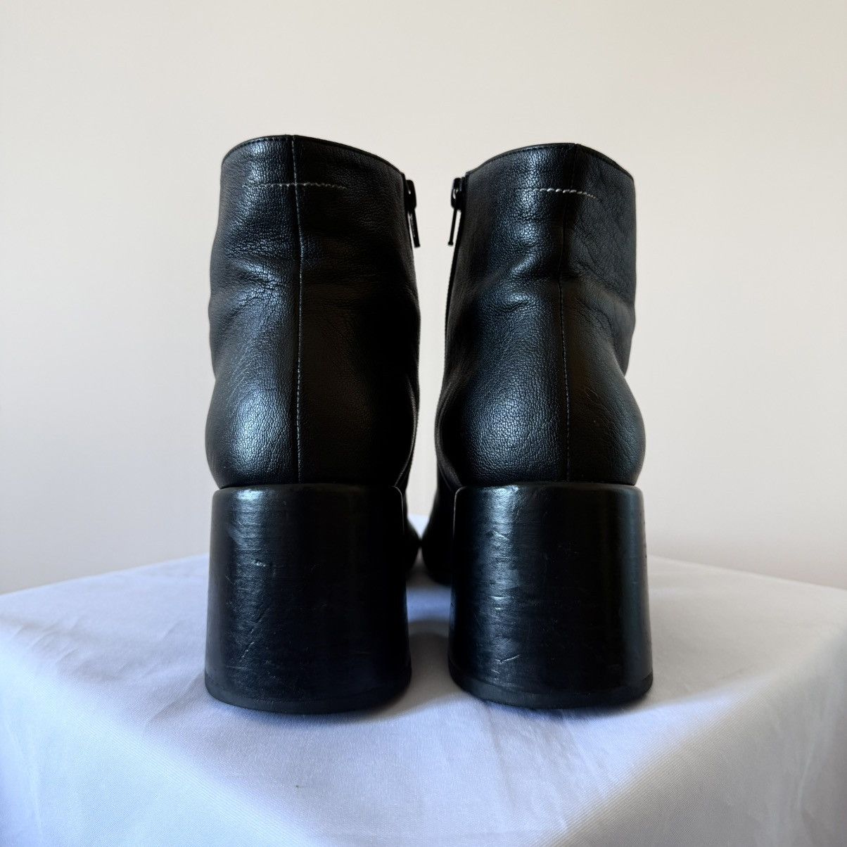 Maison Margiela Maison Margiela MM6 Leather Ankle Black Heels Boots Size US 10 / IT 40 - 8 Thumbnail