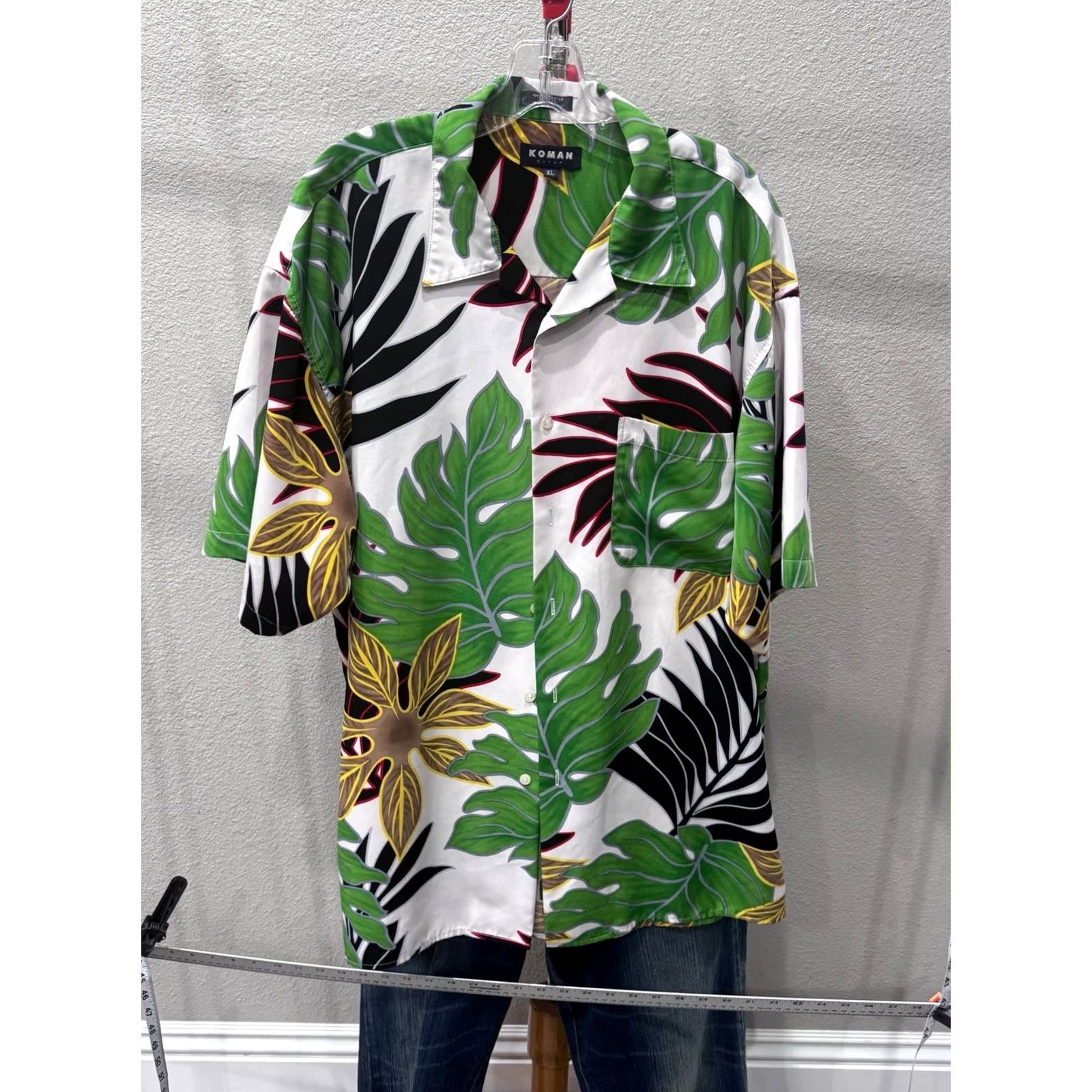 Vintage Koman Bold Floral Pocket SHORT SLEEVE BUTTON UP SHIRT XL Extra Large Mens Size US XL / EU 56 / 4 - 2 Thumbnail