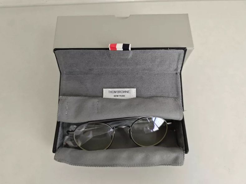 Thom Browne Thom Browne TB-101-C light gray titanium metal eyeglass fr Size ONE SIZE - 4 Thumbnail
