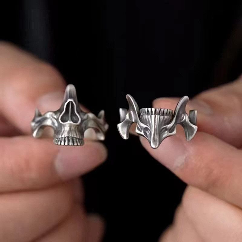 Jewelry Skull Vintage Jewelry Rings Open Chrome Ring (Size 7-13) Size ONE SIZE - 1 Thumbnail