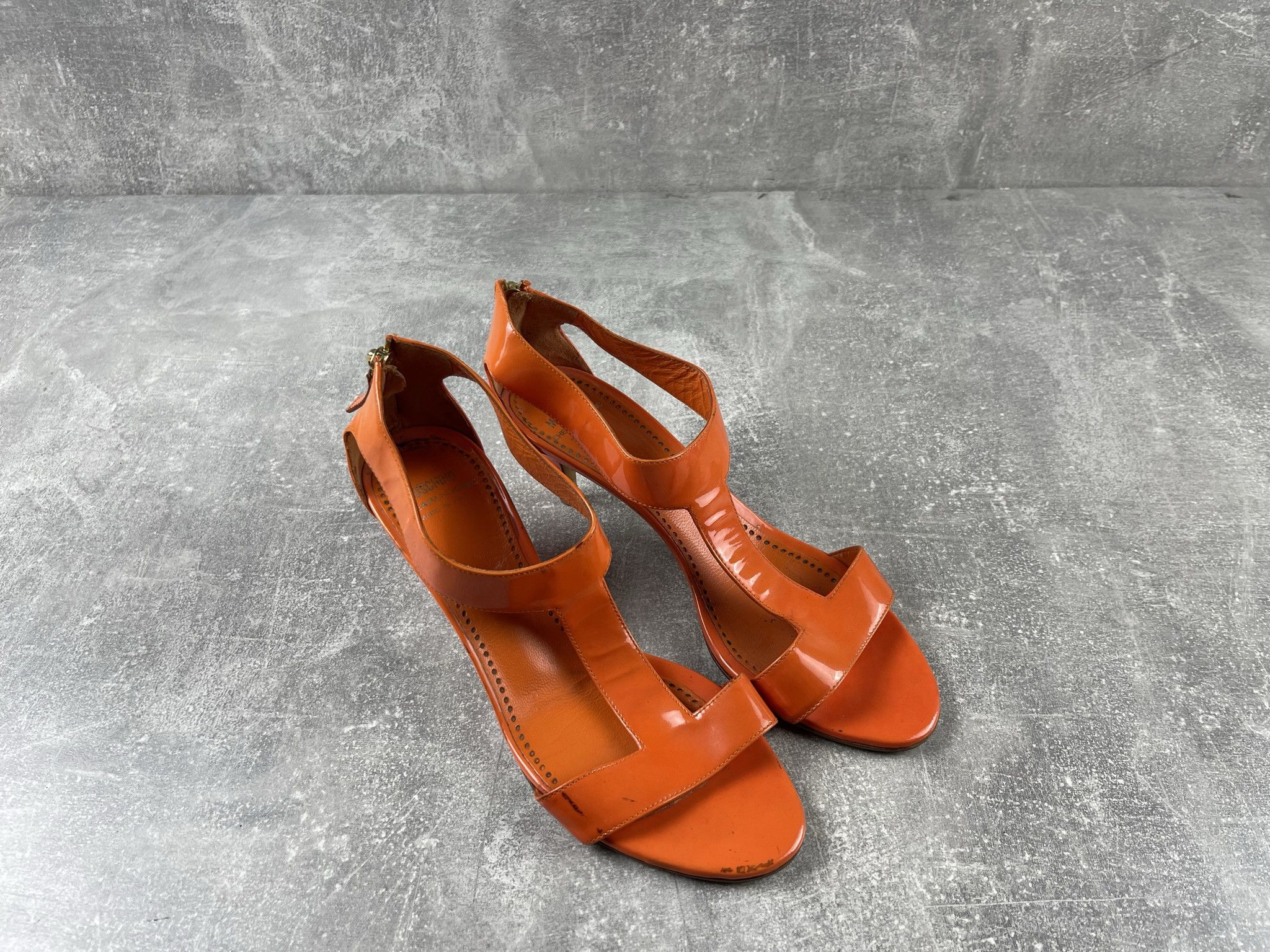 Moschino Moschino leather orange open toe heels sandals shoe Size US 8 / IT 38 - 2 Thumbnail