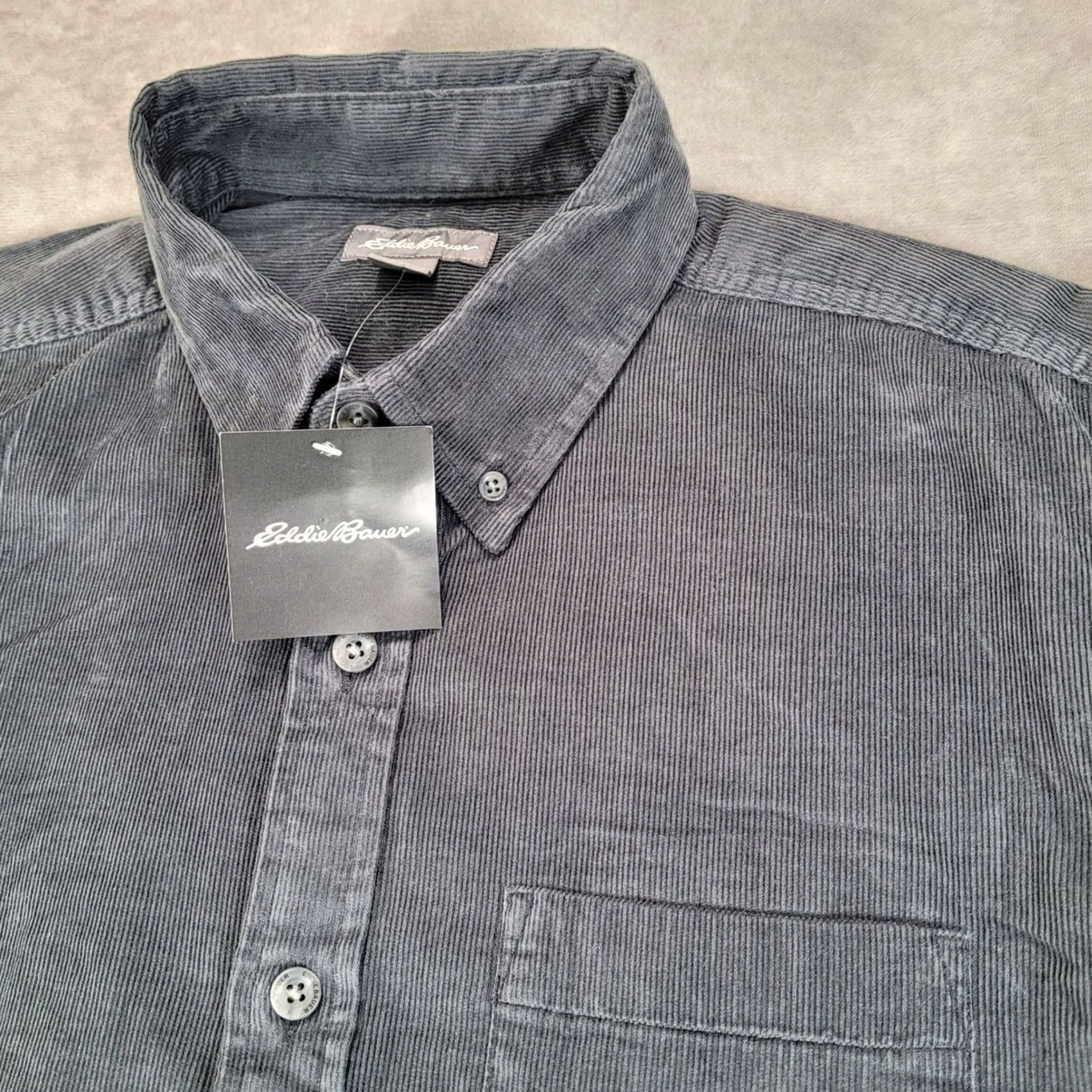 Eddie Bauer Eddie Bauer Mens Grey Medium Corduroy Long Sleeve Button Down Shirt New Size US M / EU 48-50 / 2 - 2 Thumbnail