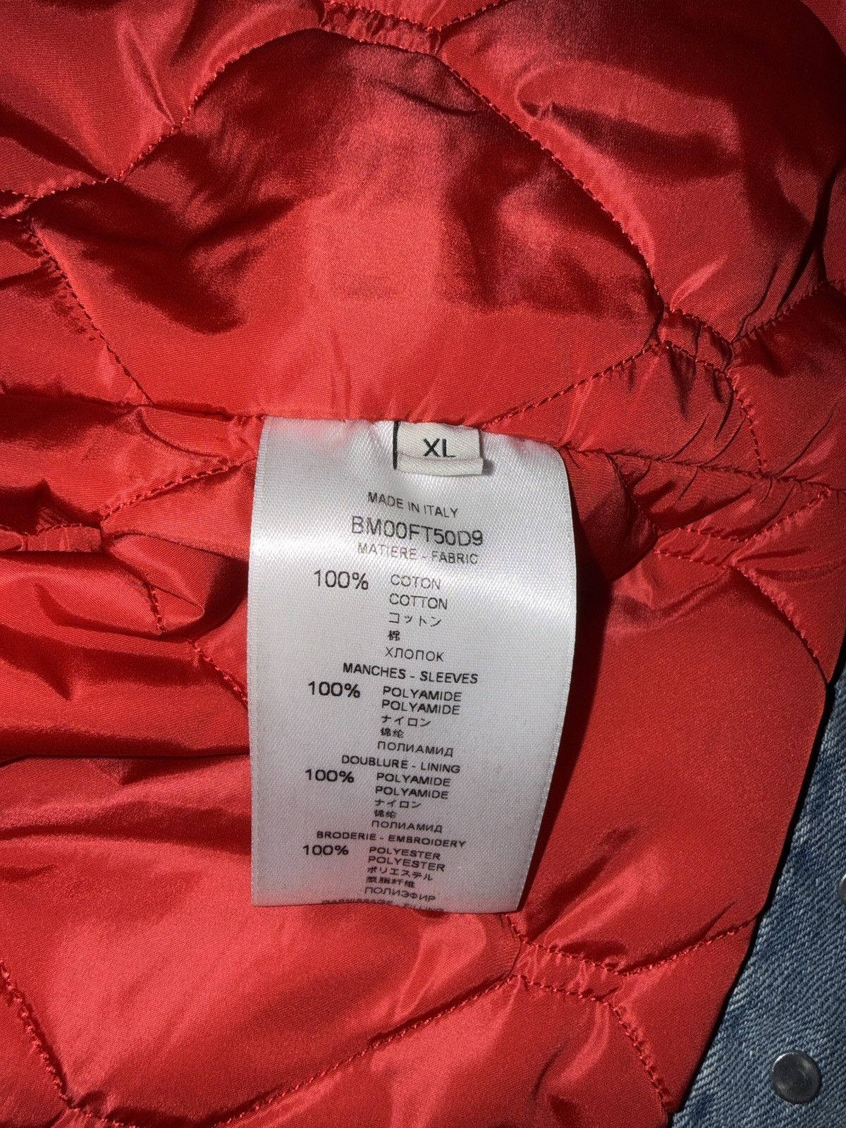 Givenchy Givenchy FW16 Hybrid Distressed Denim Jacket Quilted Sleeves Size US XL / EU 56 / 4 - 7 Thumbnail