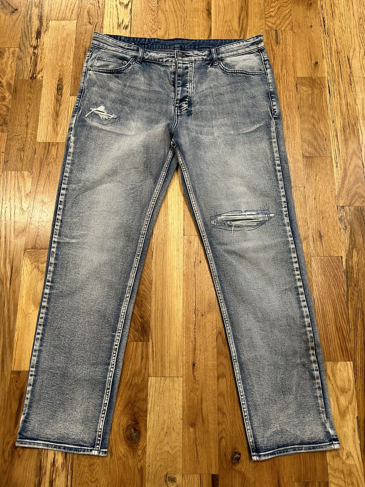 Ksubi Distressed Blue Denim Jeans Size 40
