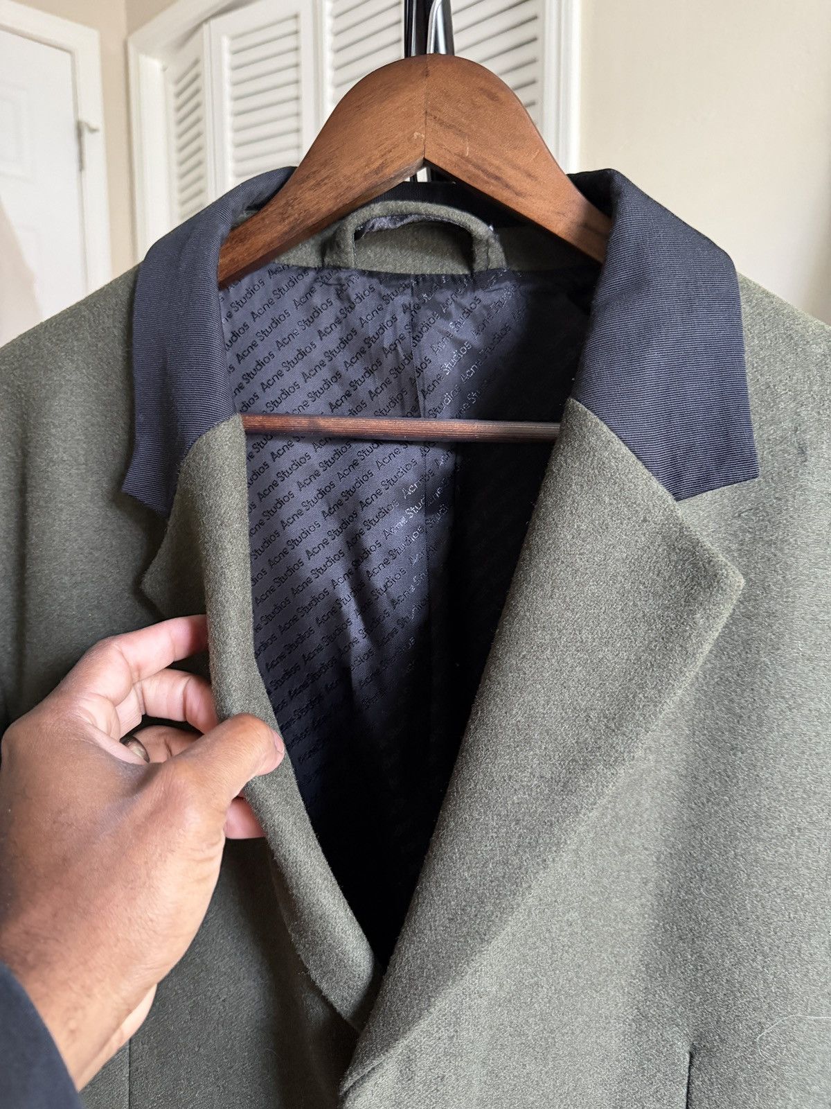 Acne Studios Acne Studios Olive tailored wool coat Size US XL / EU 56 / 4 - 4 Thumbnail