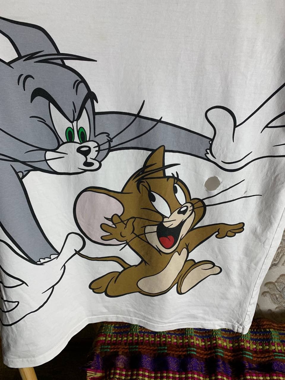 Cartoon Network × Vintage VERY RARE TOM AND JERRY BIG LOGO T-SHIRT Y2K JAPAN STYLE 90s Size US XXL / EU 58 / 5 - 8 Thumbnail