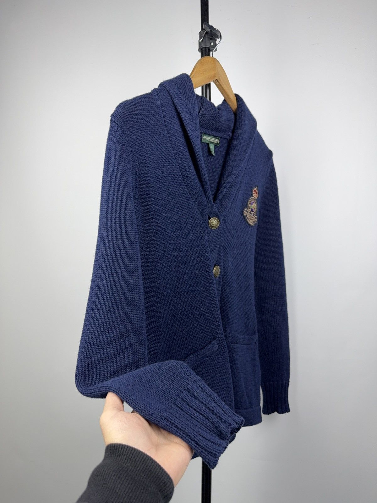 Polo Ralph Lauren 00s Ralph Lauren Jeans Co Crest Shawl Collar Knit Cardigan Size XS / US 0-2 / IT 36-38 - 9 Thumbnail