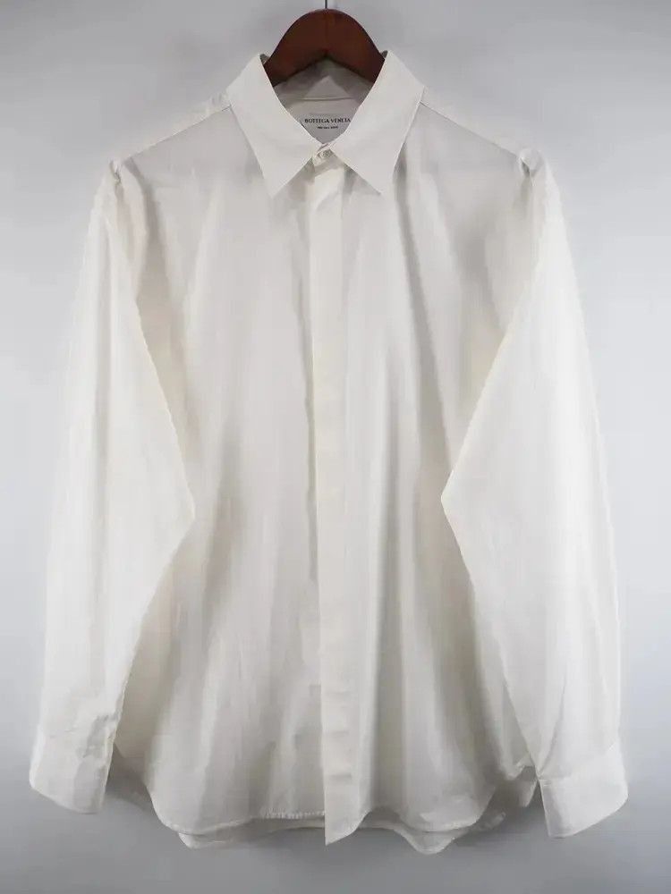 Bottega Veneta IT 41 Bottega Veneta 20AW White Cotton Blouse Shirt Size US L / EU 52-54 / 3 - 1 Thumbnail