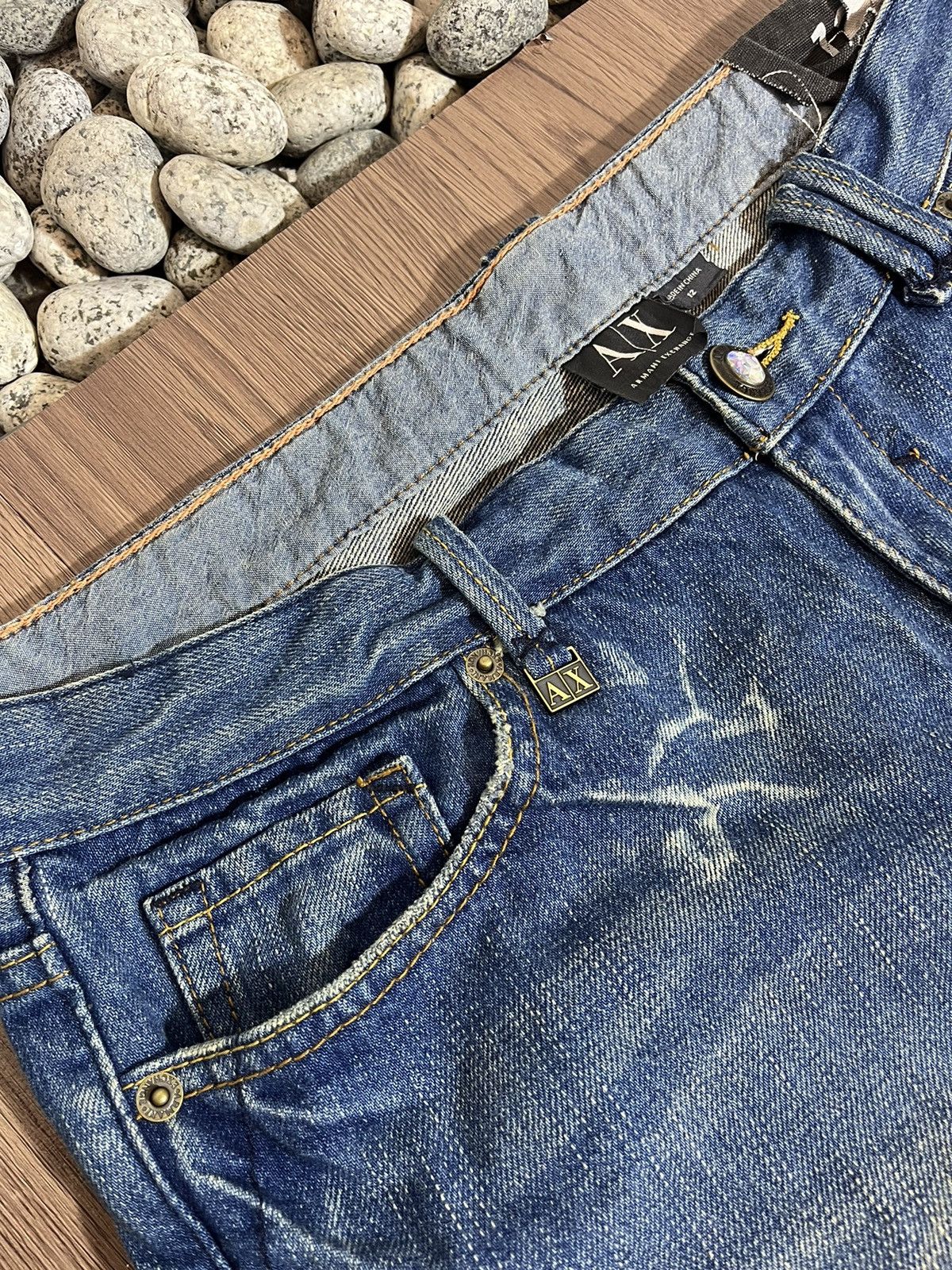 Armani × Armani Exchange AX Armani Exchange emboirdery washed regular bootcut jeans Size US 33 - 10 Thumbnail