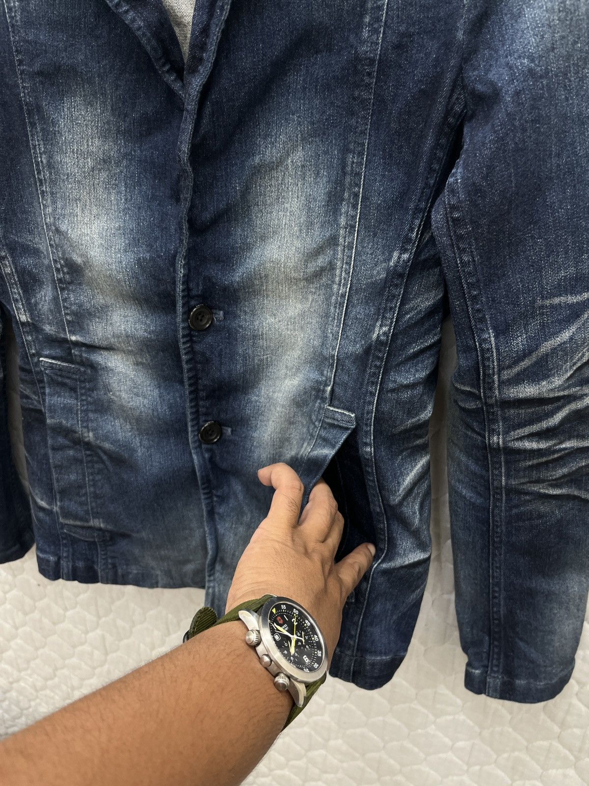 Tornado Mart 🔥🔥🔥ARCHIVE TORNADO MART ELASTIC DENIM JACKET Size S / US 4 / IT 40 - 16 Thumbnail