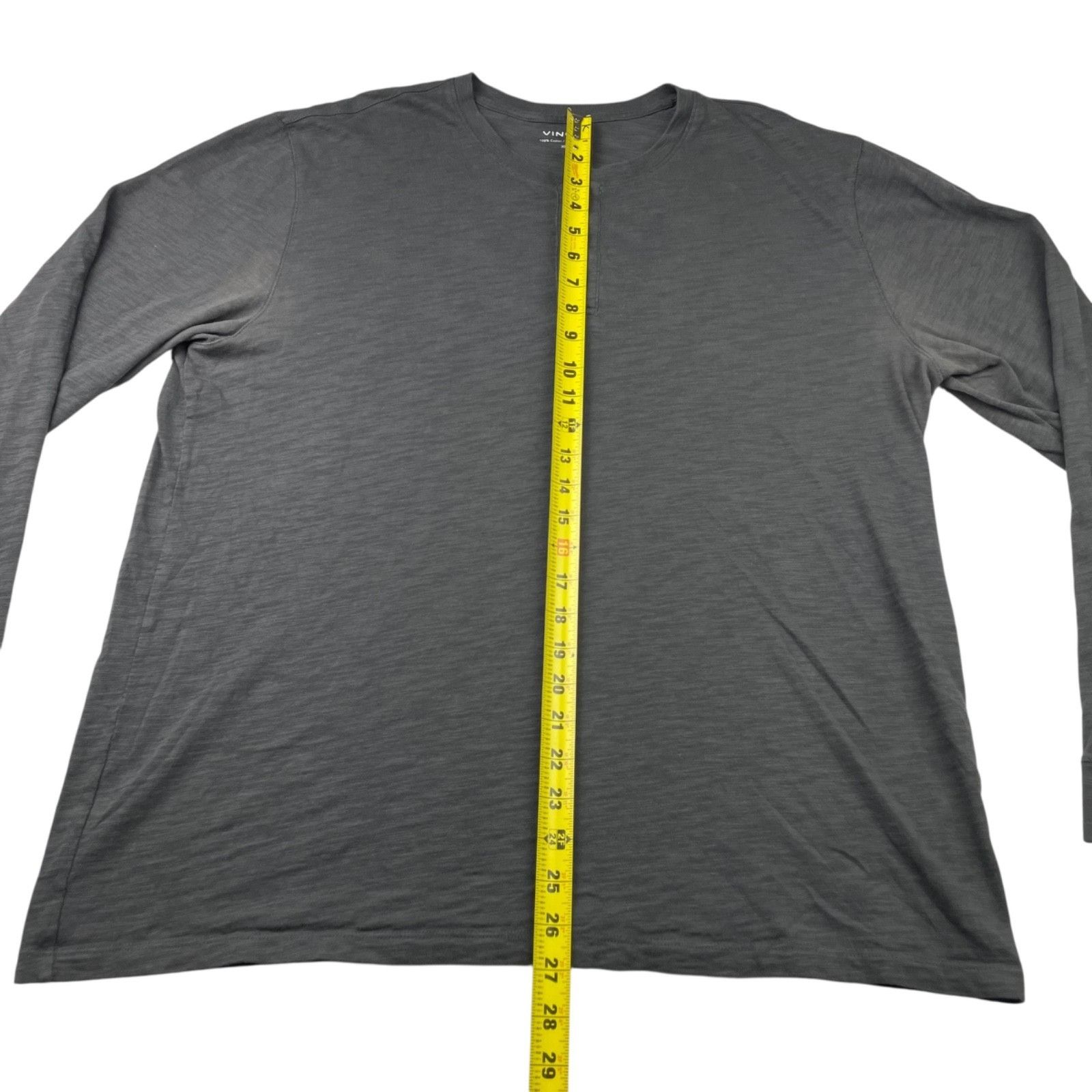 Vince Vince Men's 100% Cotton L/S Henley T-Shirt Gray • XL Size US XL / EU 56 / 4 - 4 Thumbnail