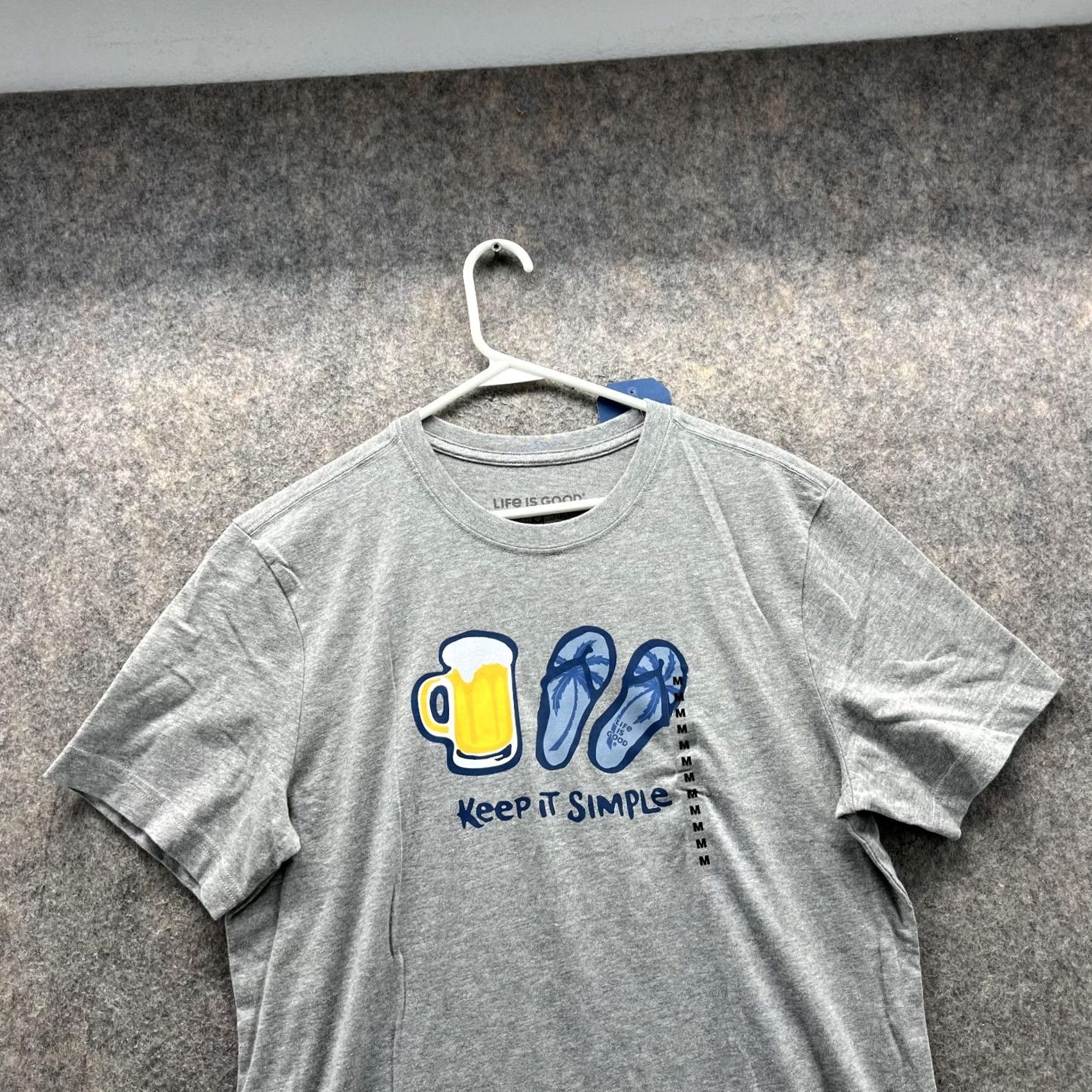Life is Good Life is Good Shirt Men Medium Adult Gray Crusher Tee Crewneck Short Sleeve Logo | Beer Theme | Life is Good Crusher Tee | Cotton | Regular Fit Size US M / EU 48-50 / 2 - 2 Thumbnail