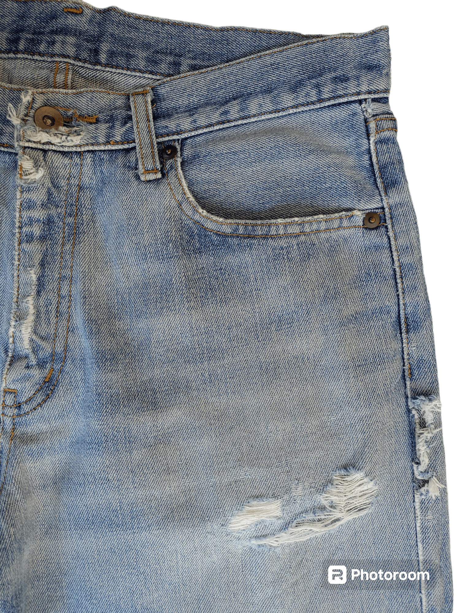 UNIQLO Distressed, Cropped Wide Leg Streetwear Denim