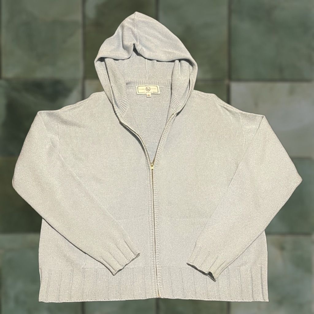 St. John St. John Sport Jacket Knit Zip-Up Wool Blend Light Blue Made In USA - Women's Large Size L / US 10 / IT 46 - 1 Thumbnail