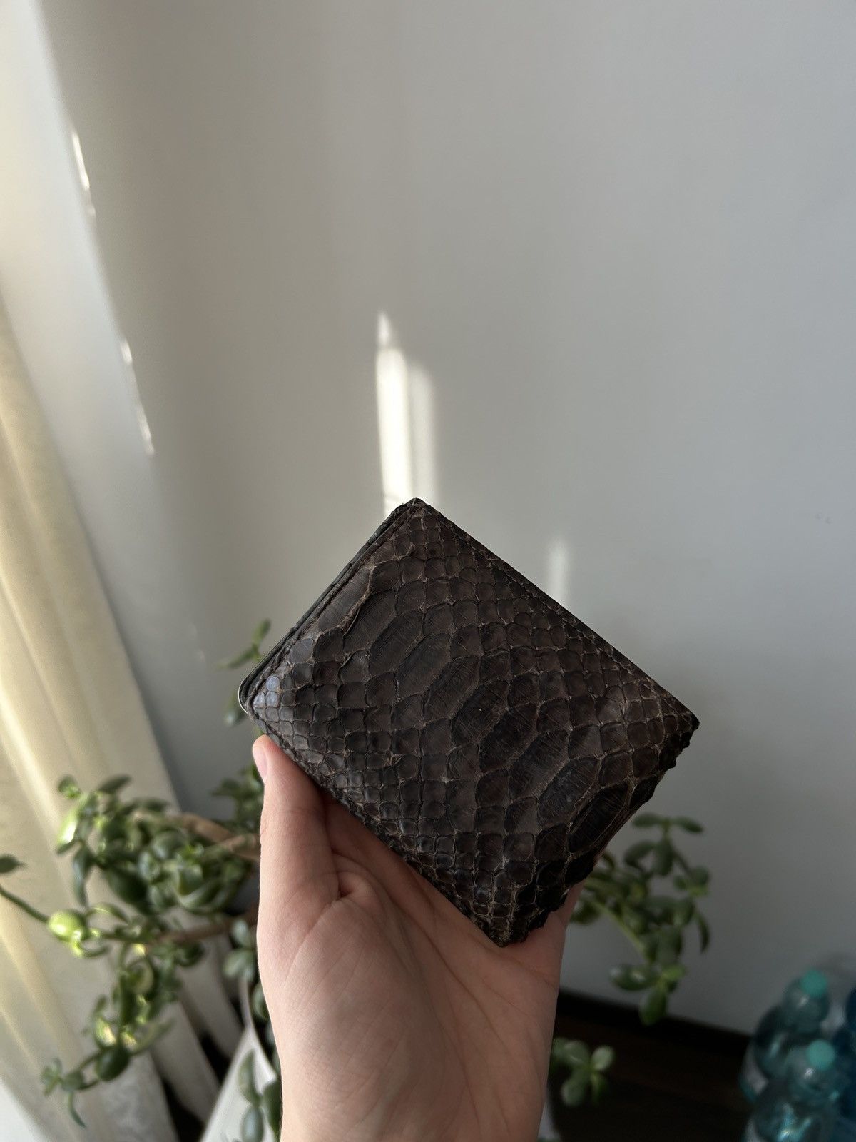 Dior DIOR HOMME BLACK 100% PYTHON SNAKE LEATHER WALLER NEW Size ONE SIZE - 8 Thumbnail