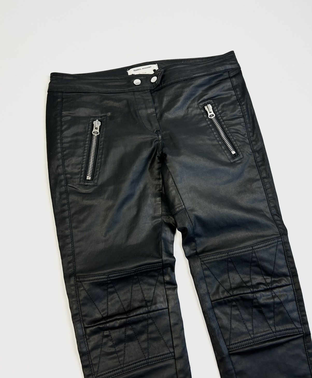H&M × Isabel Marant rare Isabel Marant x H&M Waxed Moto Jeans Y2K Pants Size 28" / US 6 / IT 42 - 4 Thumbnail