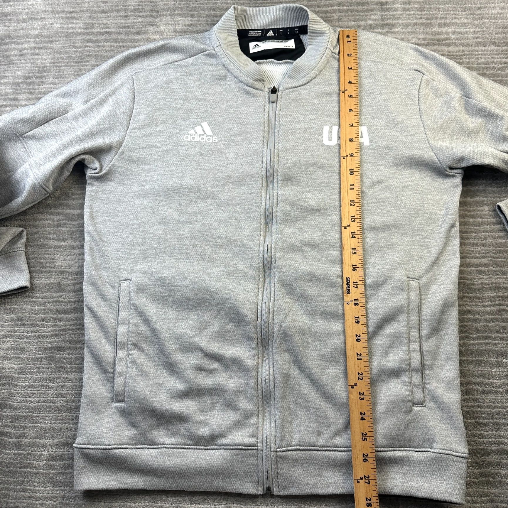 Adidas Adidas Jacket Mens Large Gray USA Olympic Team Bomber Full Zip Size US L / EU 52-54 / 3 - 8 Thumbnail