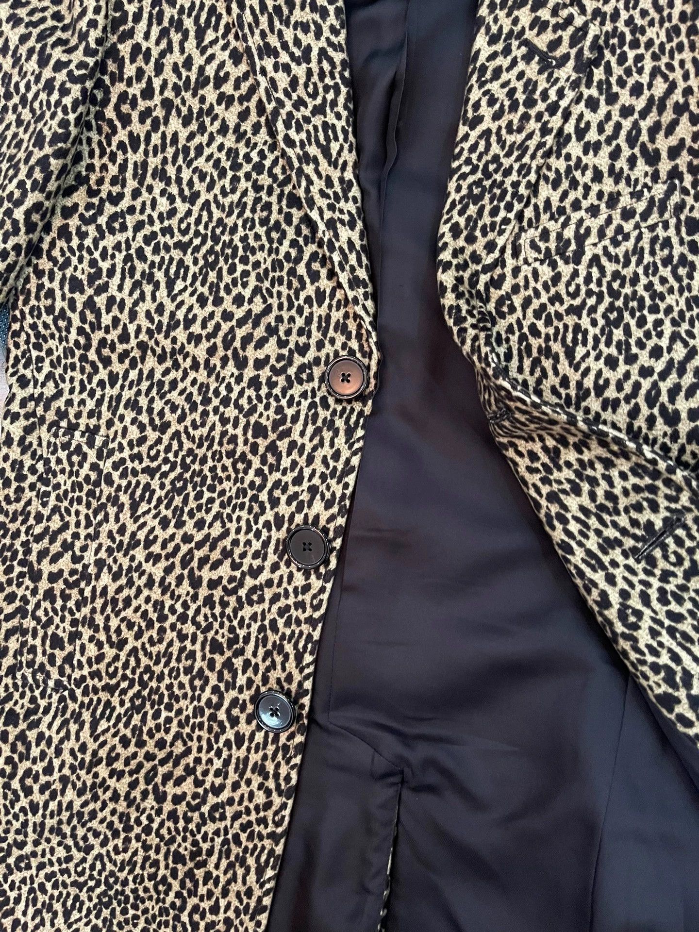 Saint Laurent Paris SLP Runway Coat 48 Black Corduroy Collar Leopard Size US M / EU 48-50 / 2 - 4 Thumbnail