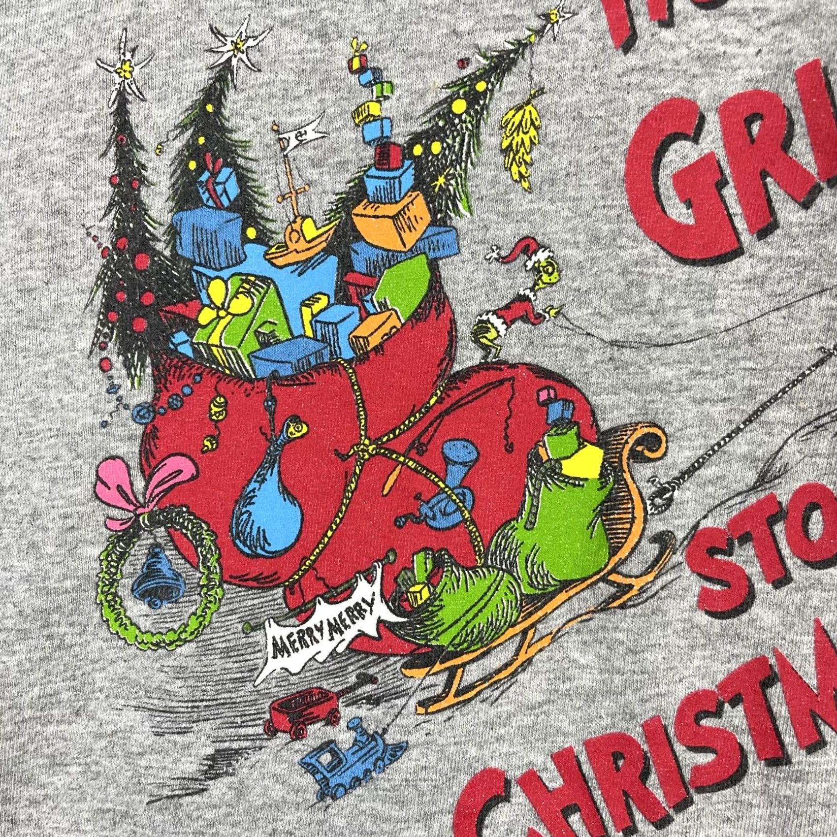Vintage VINTAGE Grinch Shirt Mens XL Gray Dr Seuss How The Grinch Stole Christmas Tee Size US XL / EU 56 / 4 - 5 Thumbnail