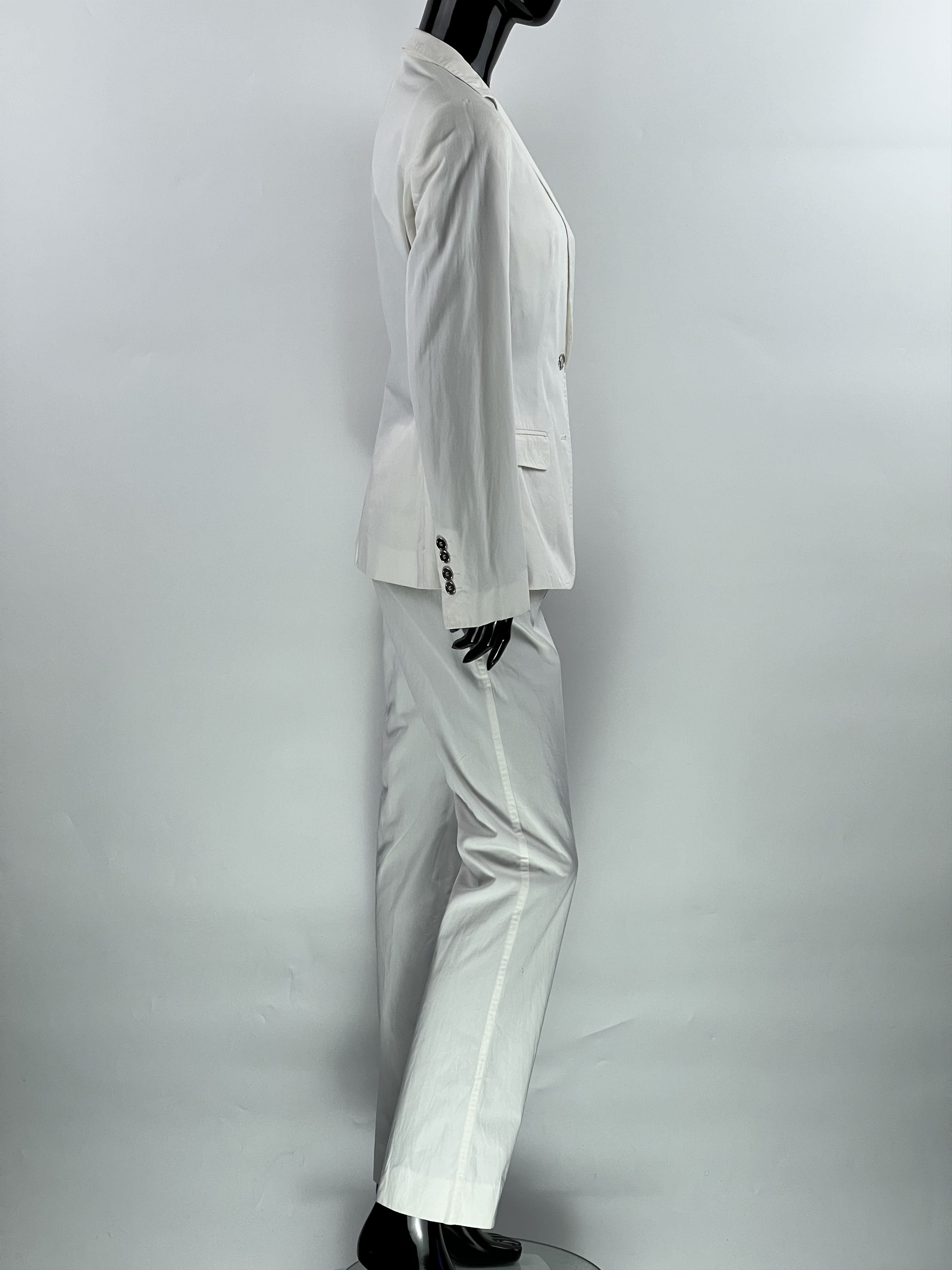 Dolce & Gabbana Dolce Gabbana Women's White Cotton Silk Suit Size IT42 Size M / US 6-8 / IT 42-44 - 2 Thumbnail