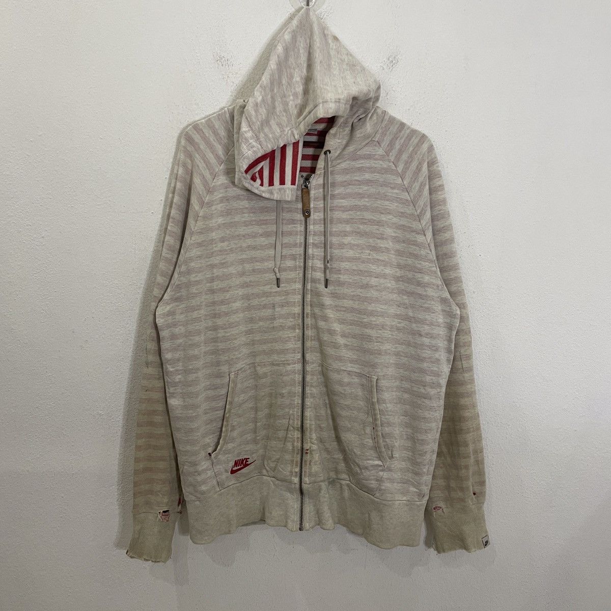 Nike × Vintage Vintage Y2k Nike Sportwear Distressed Zipper Hoodies Size US L / EU 52-54 / 3 - 1 Thumbnail