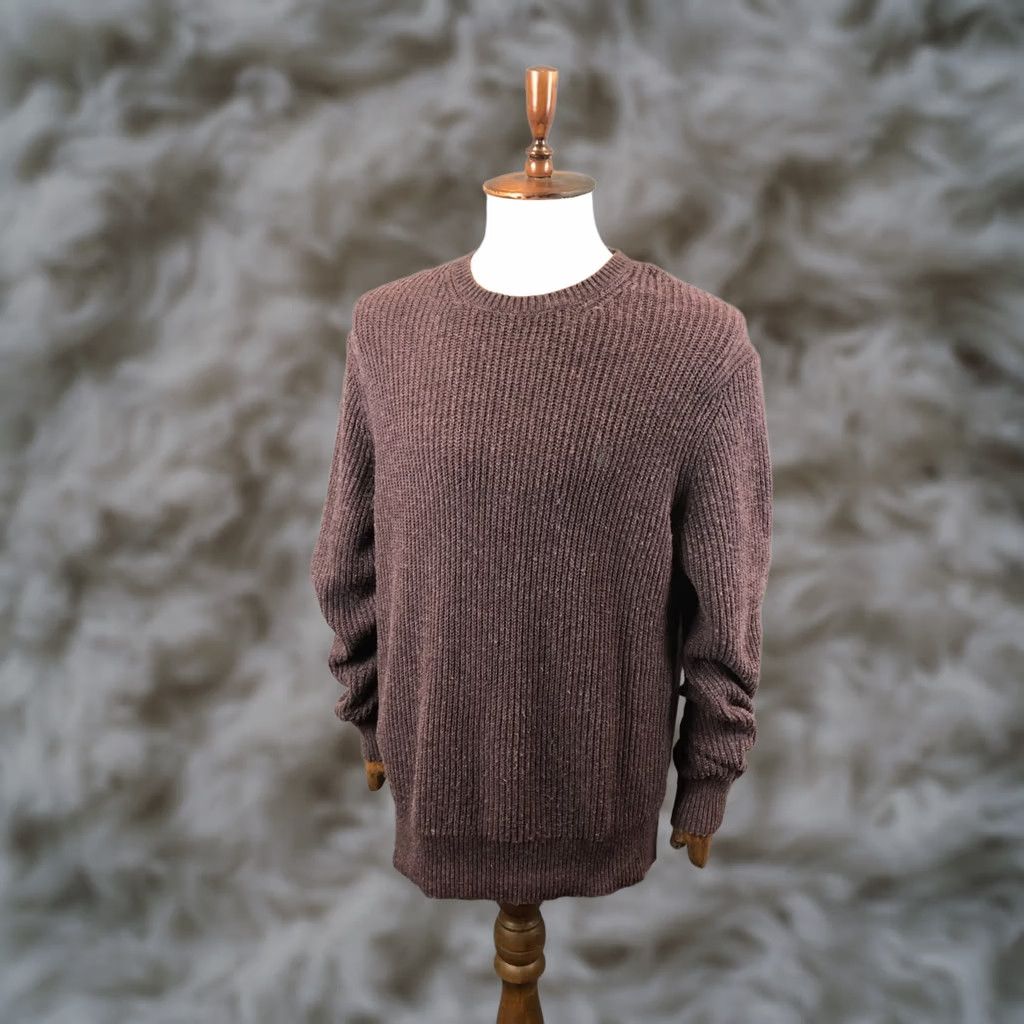 Allsaints AllSaints Pullover Sweater Crew Neck L Dark Purple Wool Blend Men's Size US L / EU 52-54 / 3 - 1 Thumbnail
