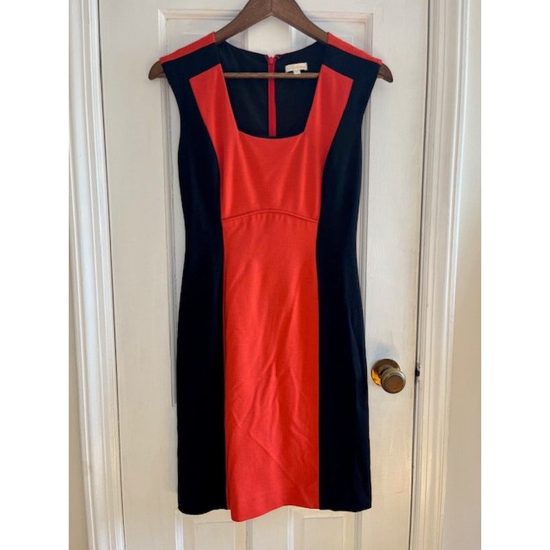 Shoshanna Combo Gloria Sheath Dress in Red Black Size 2