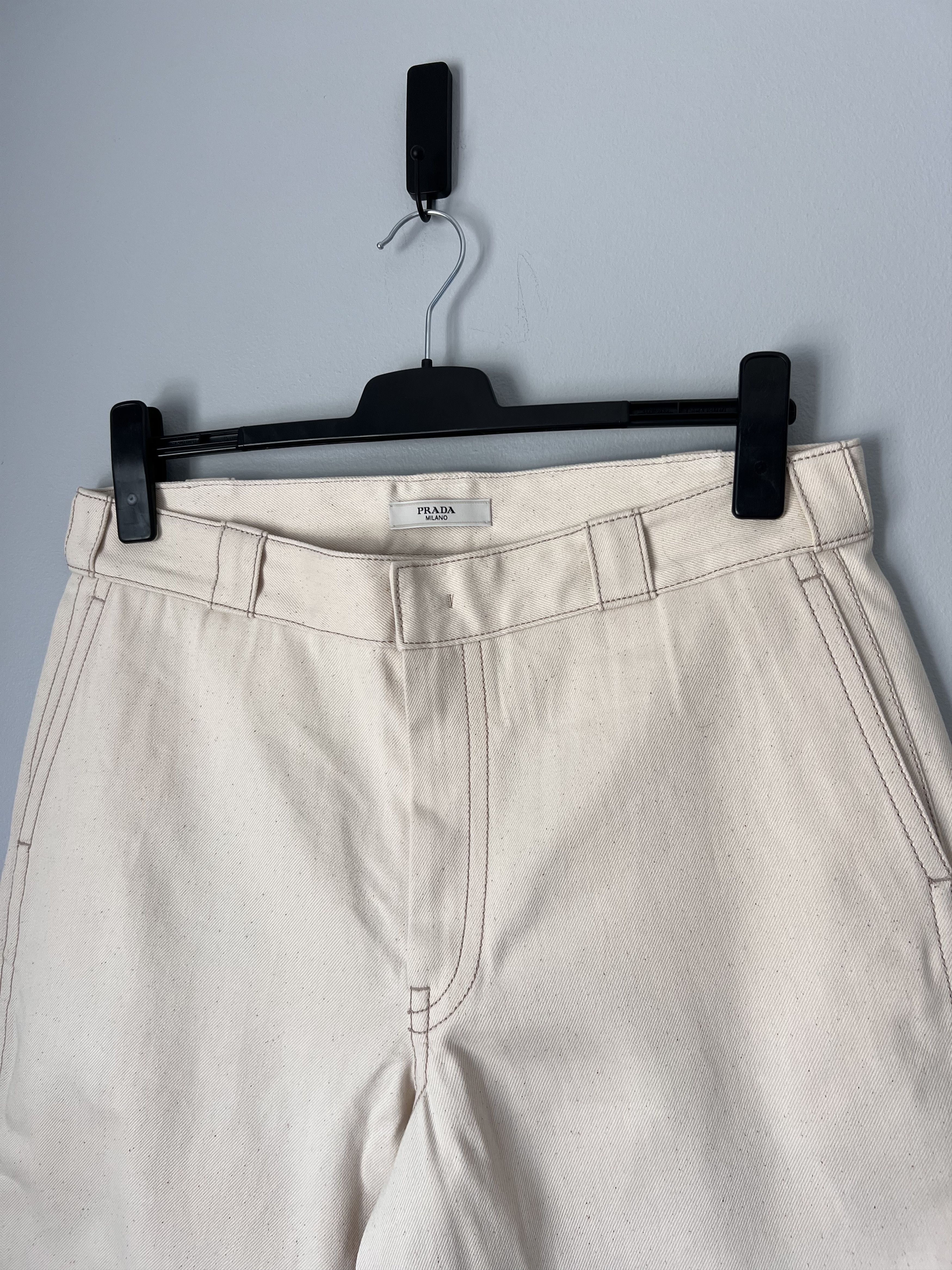 Prada Prada Loose Fit Bull Denim Pants in Natural Size US 36 / EU 52 - 2 Thumbnail