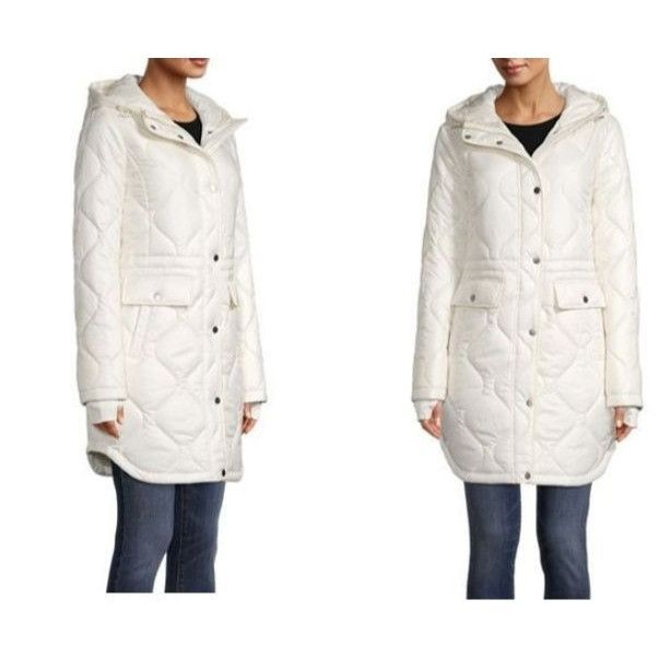 Other St. John's Bay Hooded Midweight Puffer Jacket, Ivory, Sz. XL Size XL / US 12-14 / IT 48-50 - 2 Thumbnail