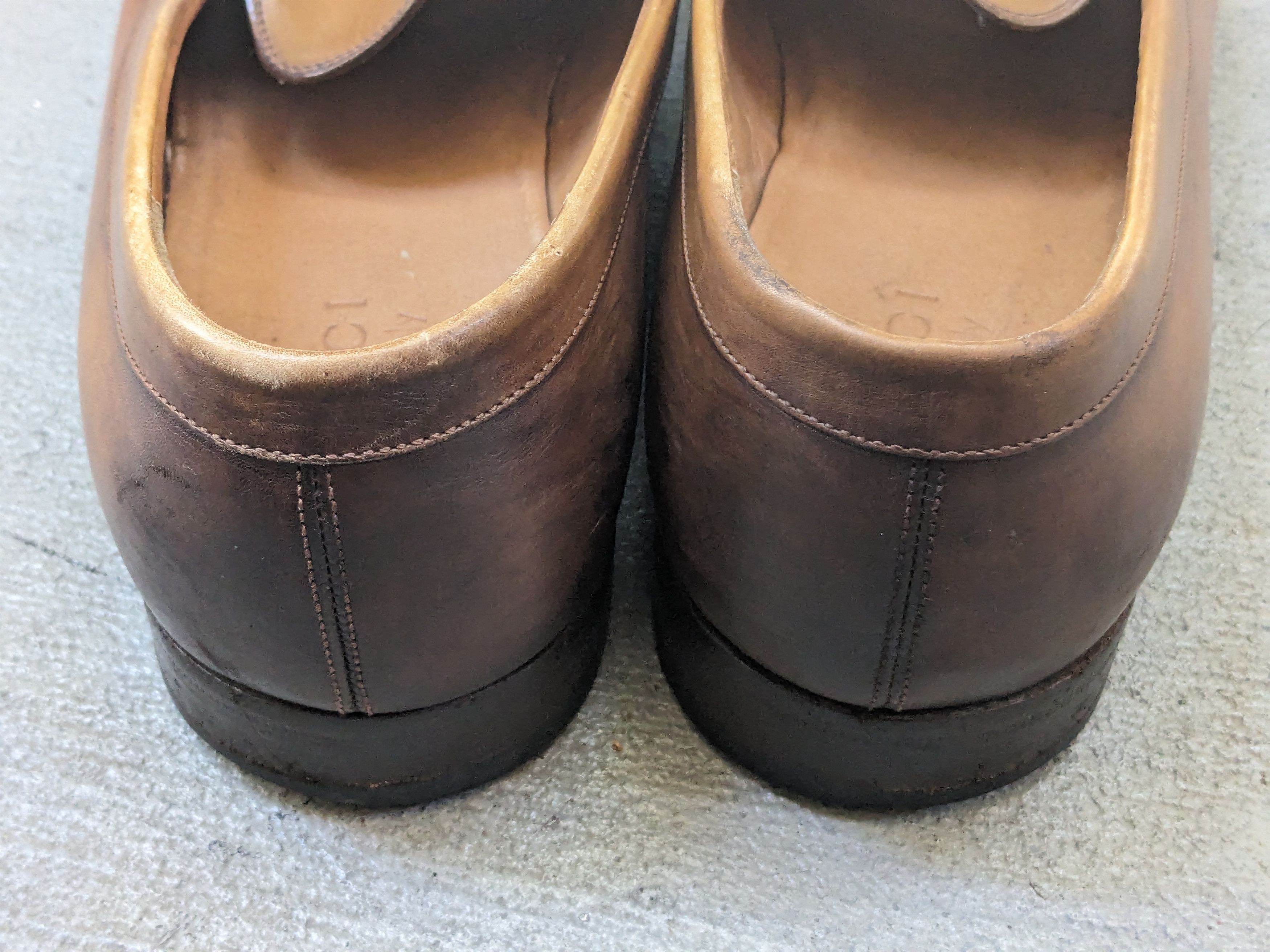 Gucci × Vintage Gucci Loafers Brown 9 Slip Ons Buckle GG Ombre Patina Size US 9 / EU 42 - 18 Thumbnail