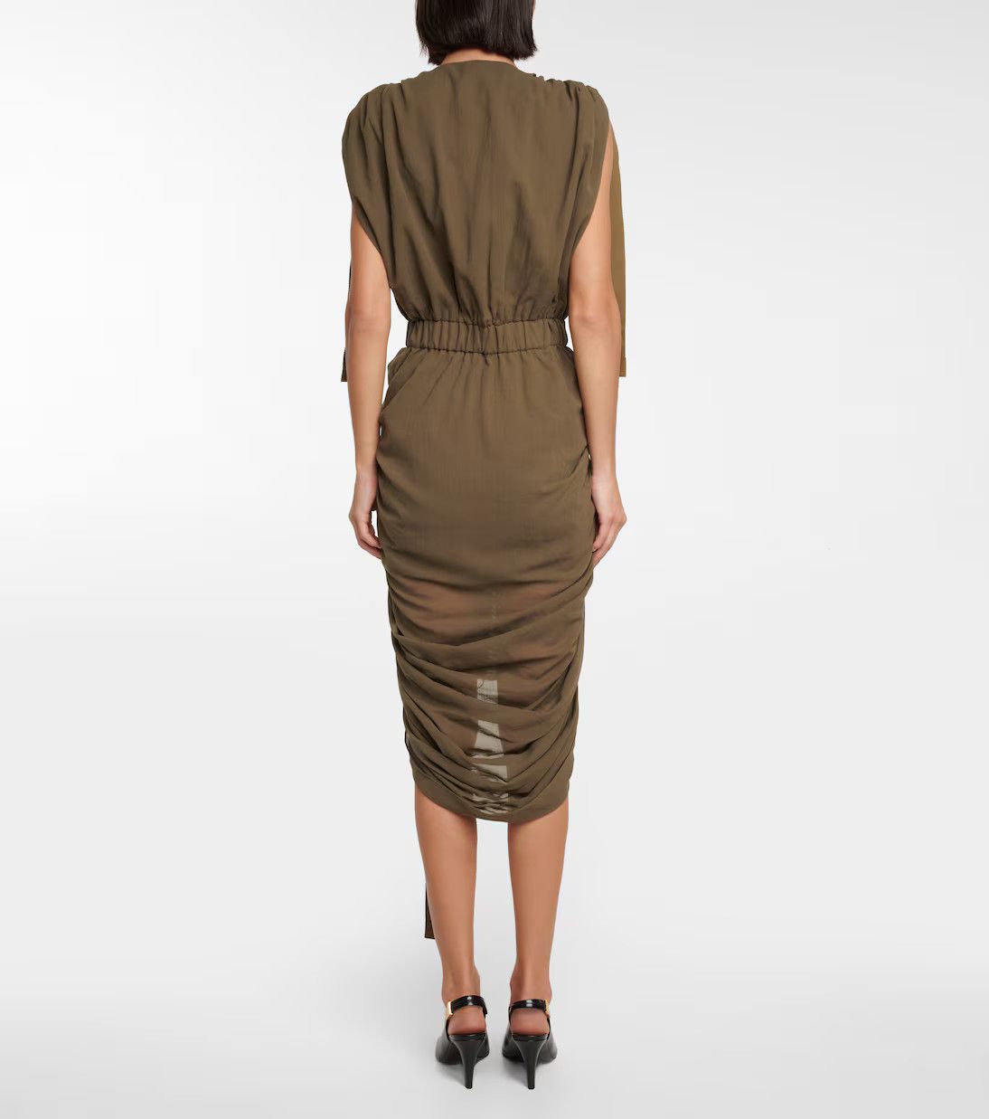 Balmain o1y0525 Mini Dress in Military Green Size XS / US 0-2 / IT 36-38 - 3 Thumbnail