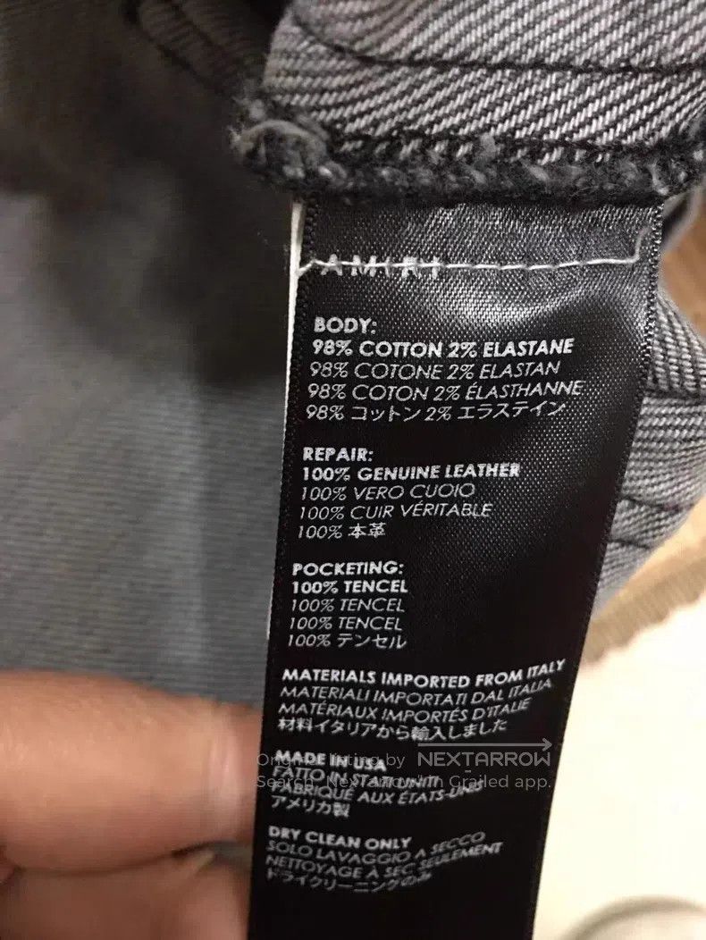 Amiri Amiri Size 31 Mx1 gray split leather jeans Size US 31 - 8 Thumbnail